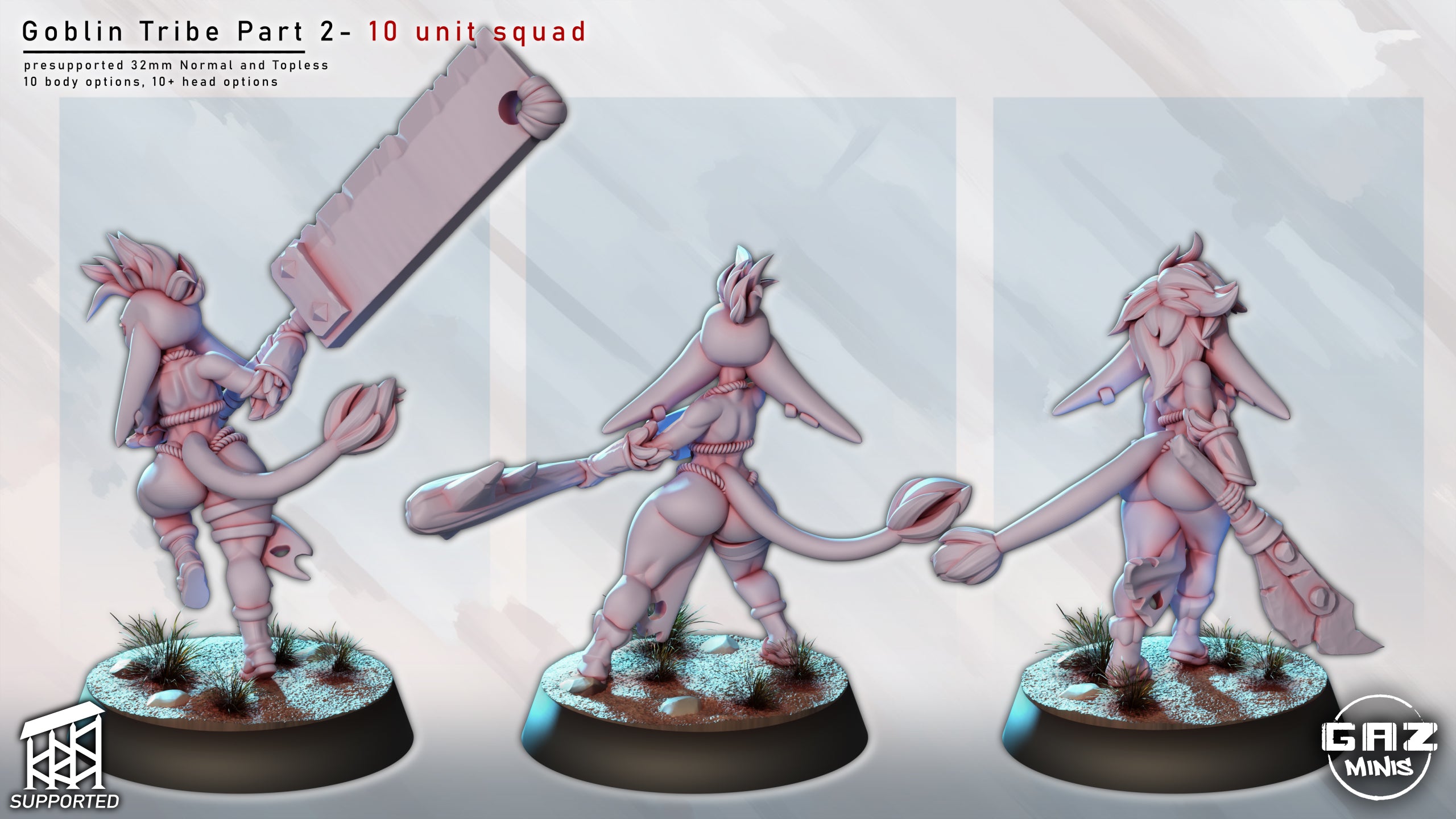 Feral Goblin Marauders | 32mm Unpainted Resin Kit Model