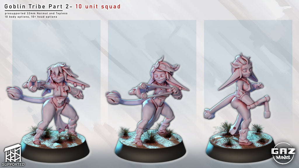 Feral Goblin Marauders | 32mm Unpainted Resin Kit Model