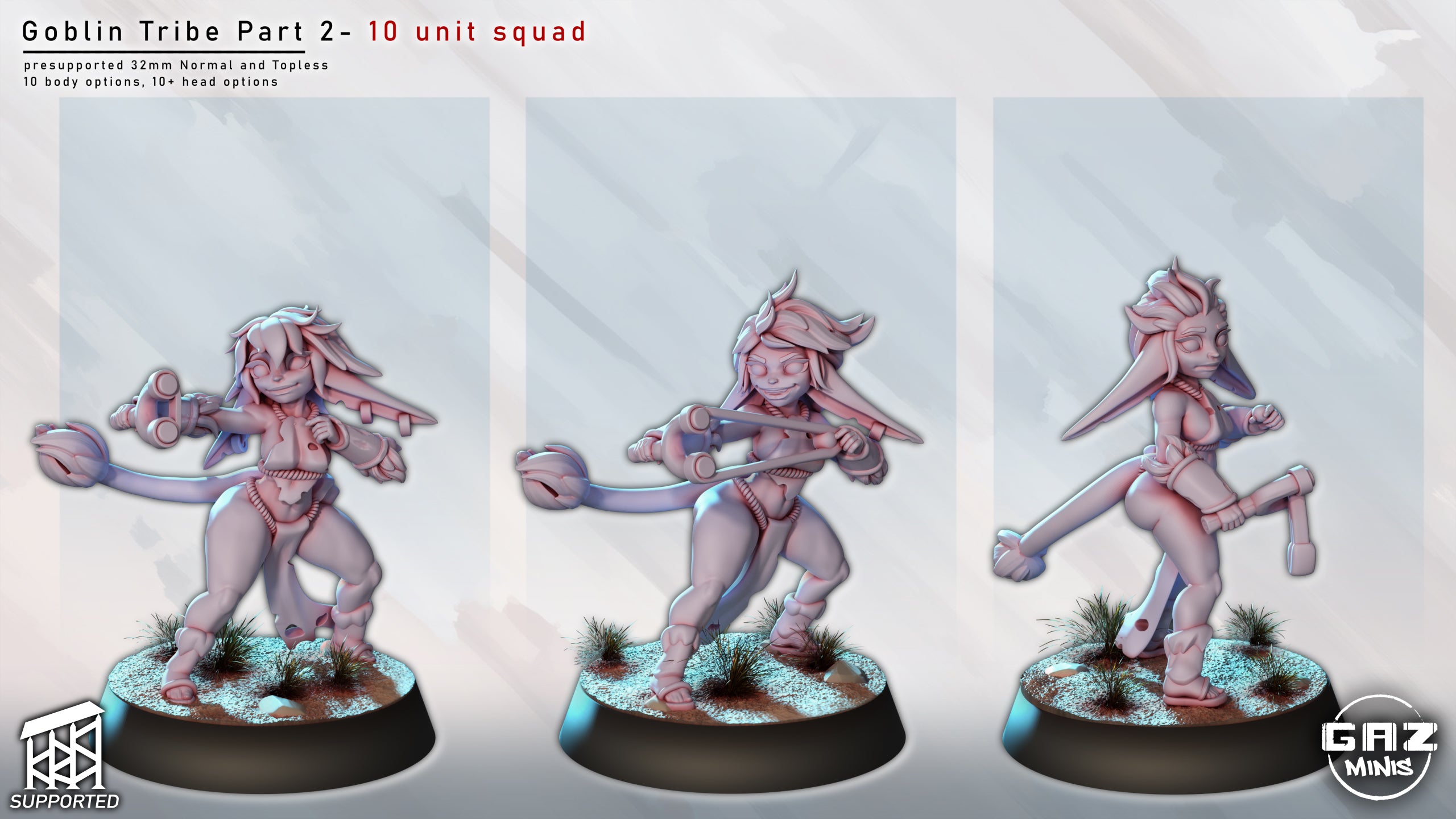 Feral Goblin Marauders | 32mm Unpainted Resin Kit Model
