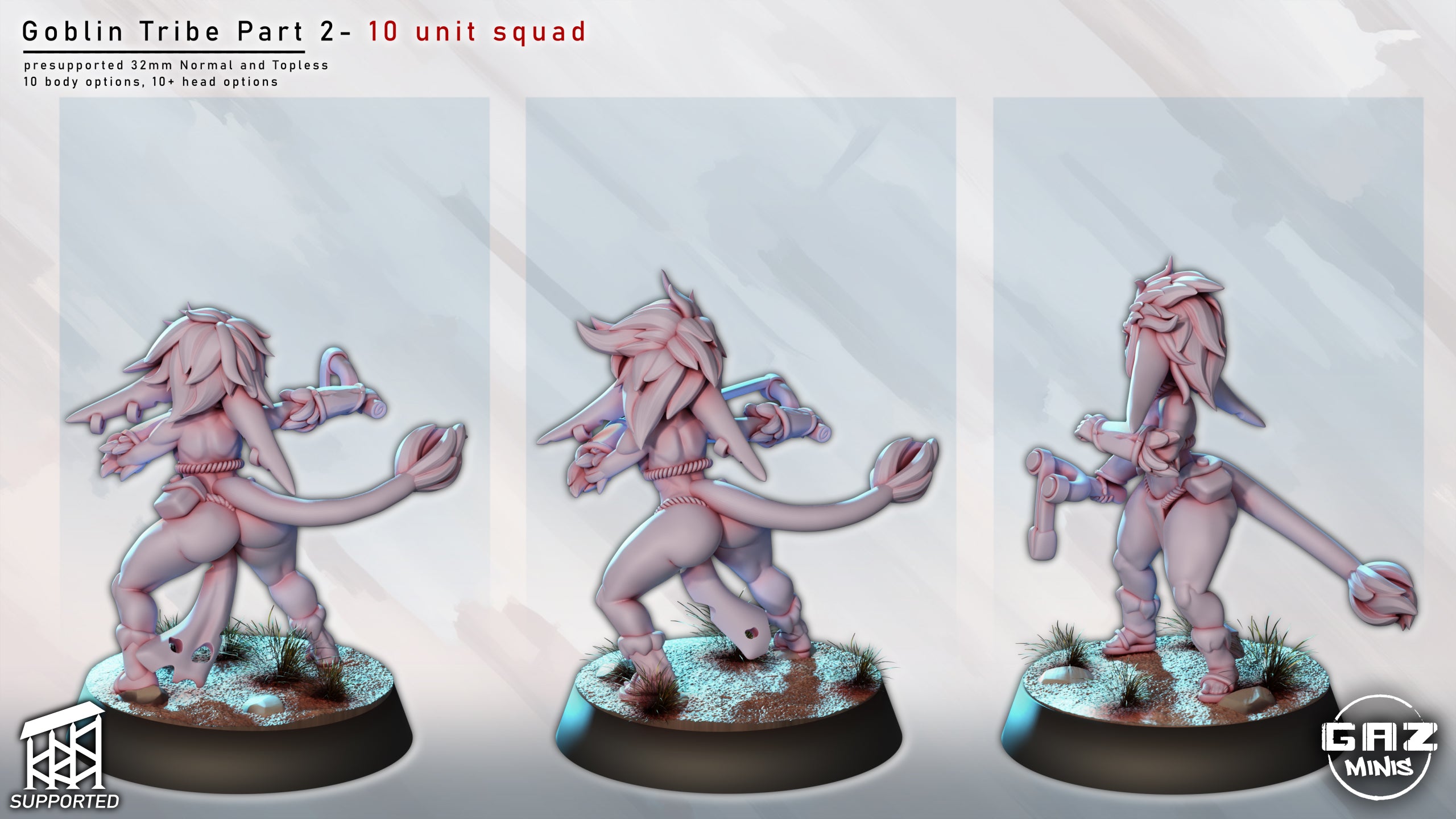 Feral Goblin Marauders | 32mm Unpainted Resin Kit Model
