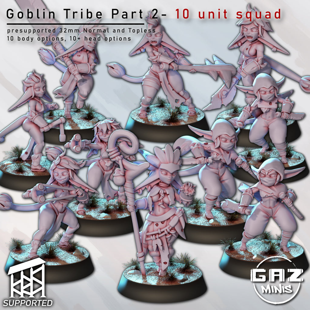 Feral Goblin Marauders | 32mm Unpainted Resin Kit Model