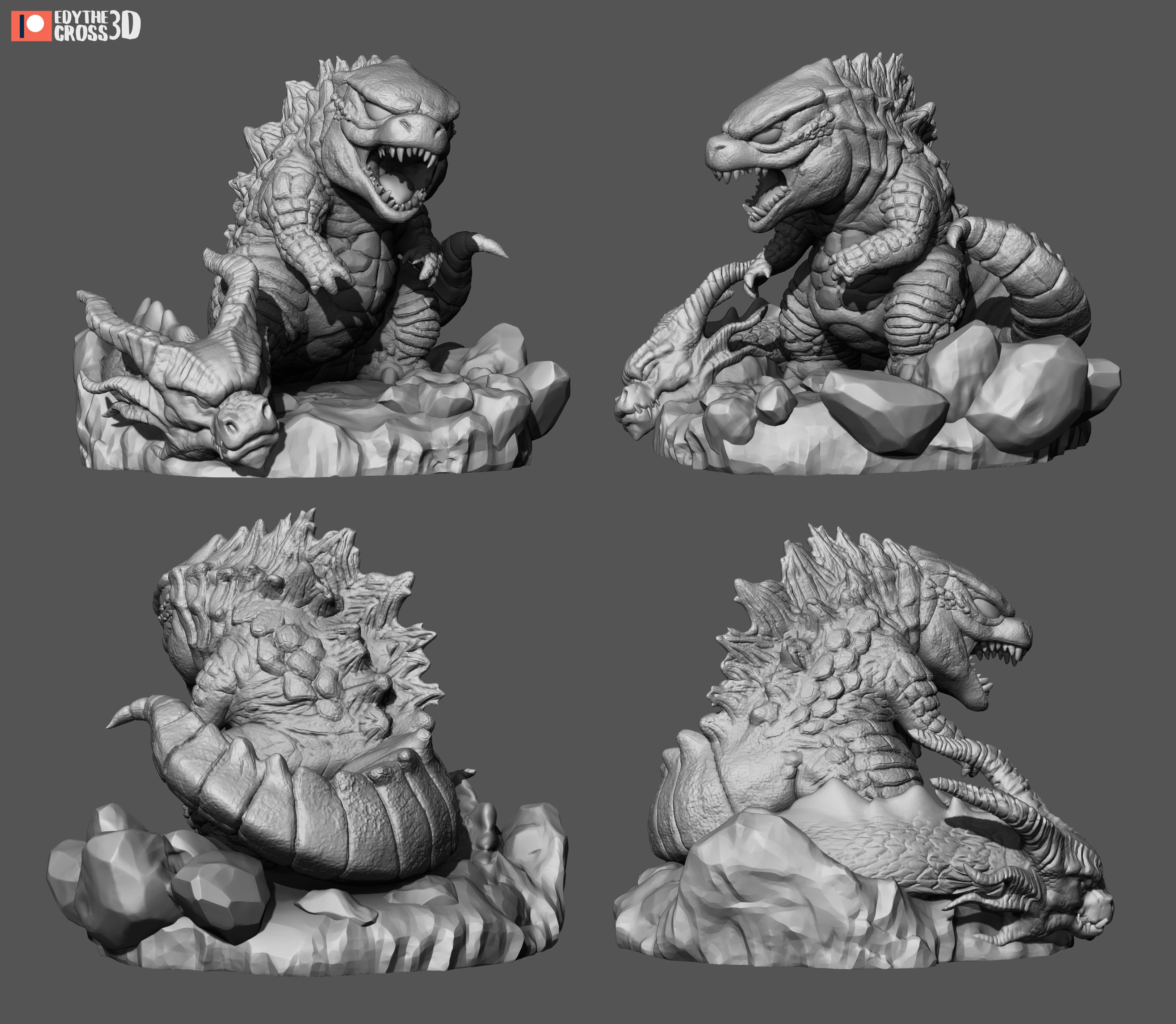 Primal Apex Clash | Chibi Unpainted Resin Kit Model