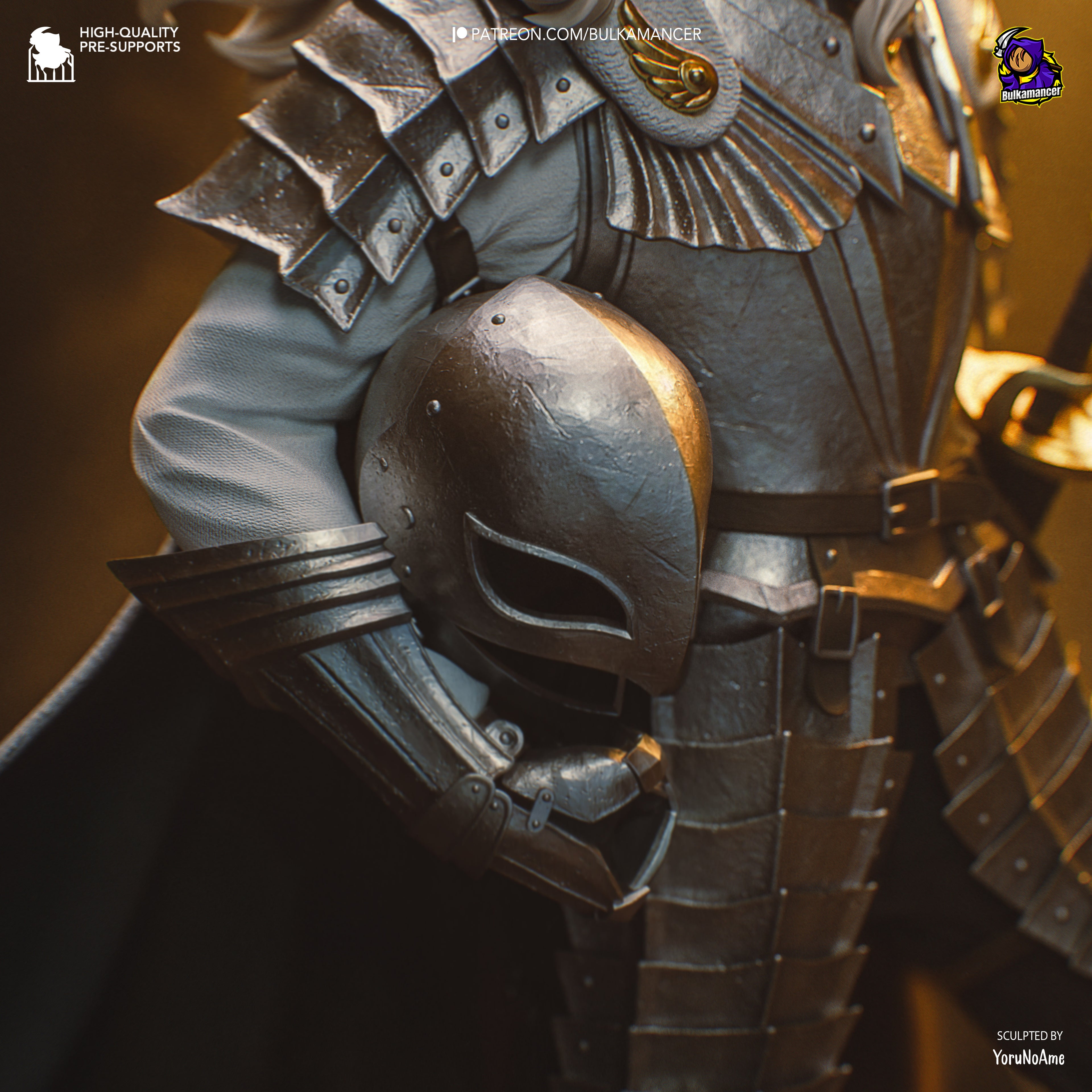 Ethereal Silver Paladin | 1/8 Unpainted Resin Kit Model
