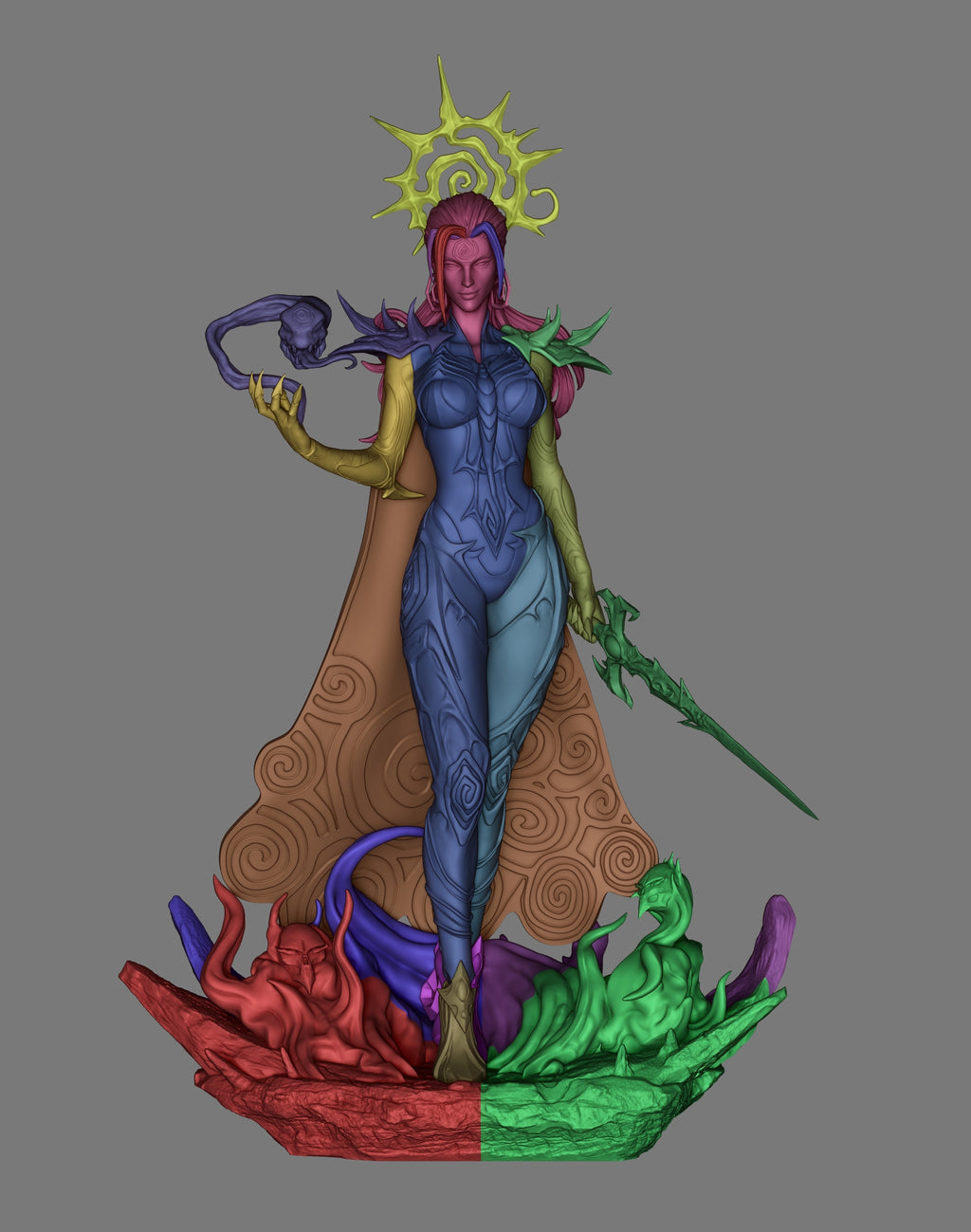 Infernal Voidthorn Sorceress | 1/6 Unpainted Resin Kit Model