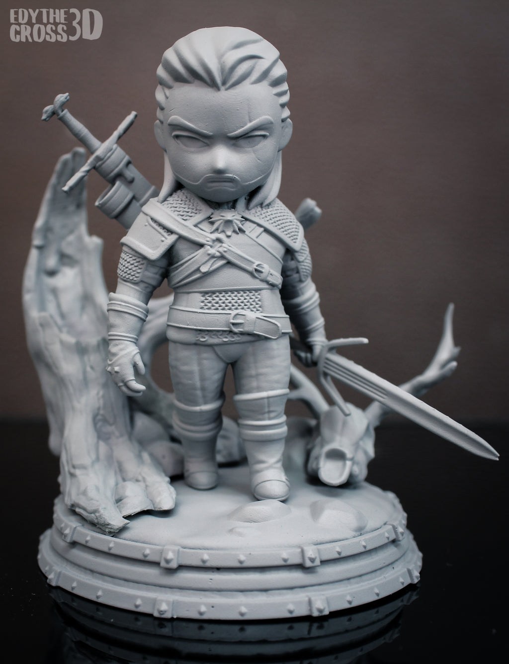 Silvermane Wolfslayer | Chibi Unpainted Resin Kit Model