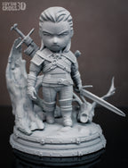 Silvermane Wolfslayer | Chibi Unpainted Resin Kit Model