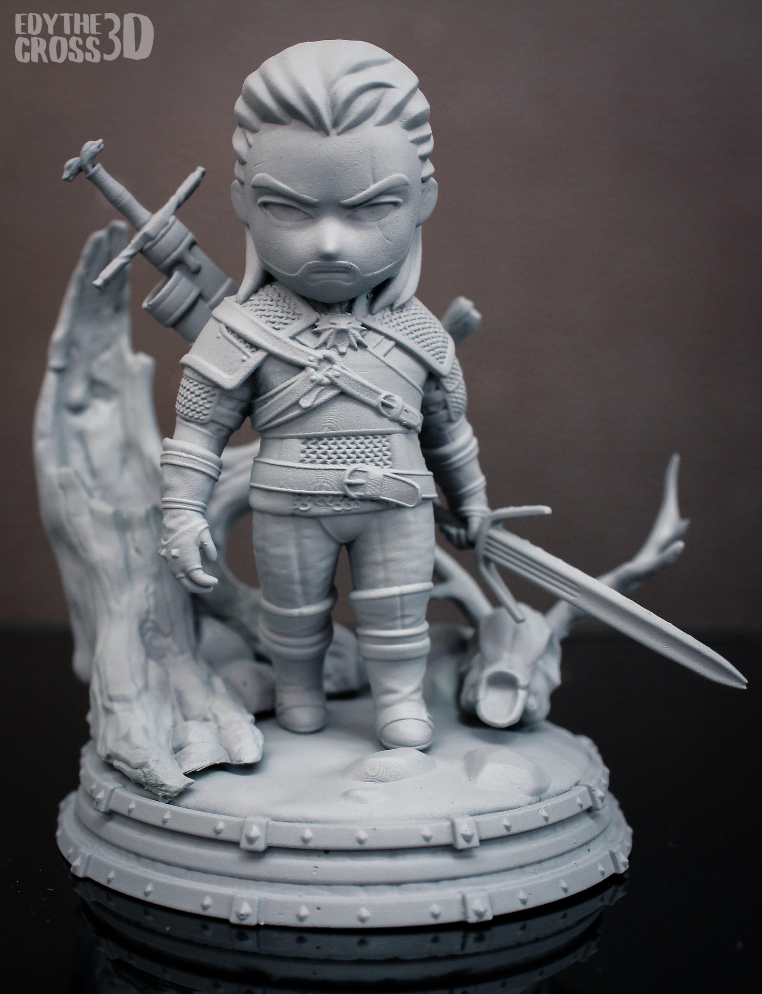 Silvermane Wolfslayer | Chibi Unpainted Resin Kit Model