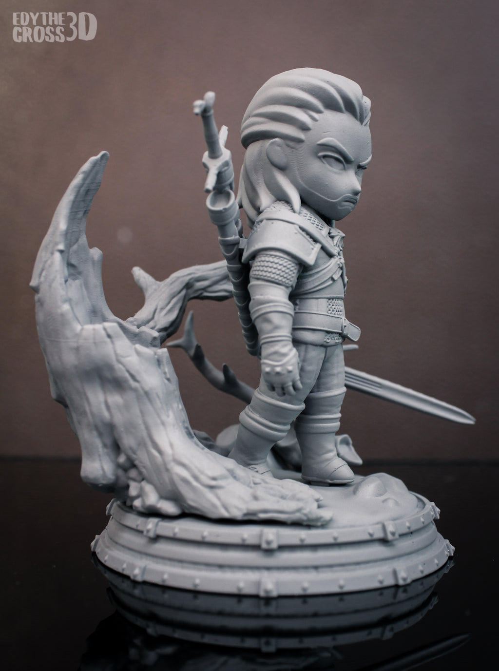 Silvermane Wolfslayer | Chibi Unpainted Resin Kit Model
