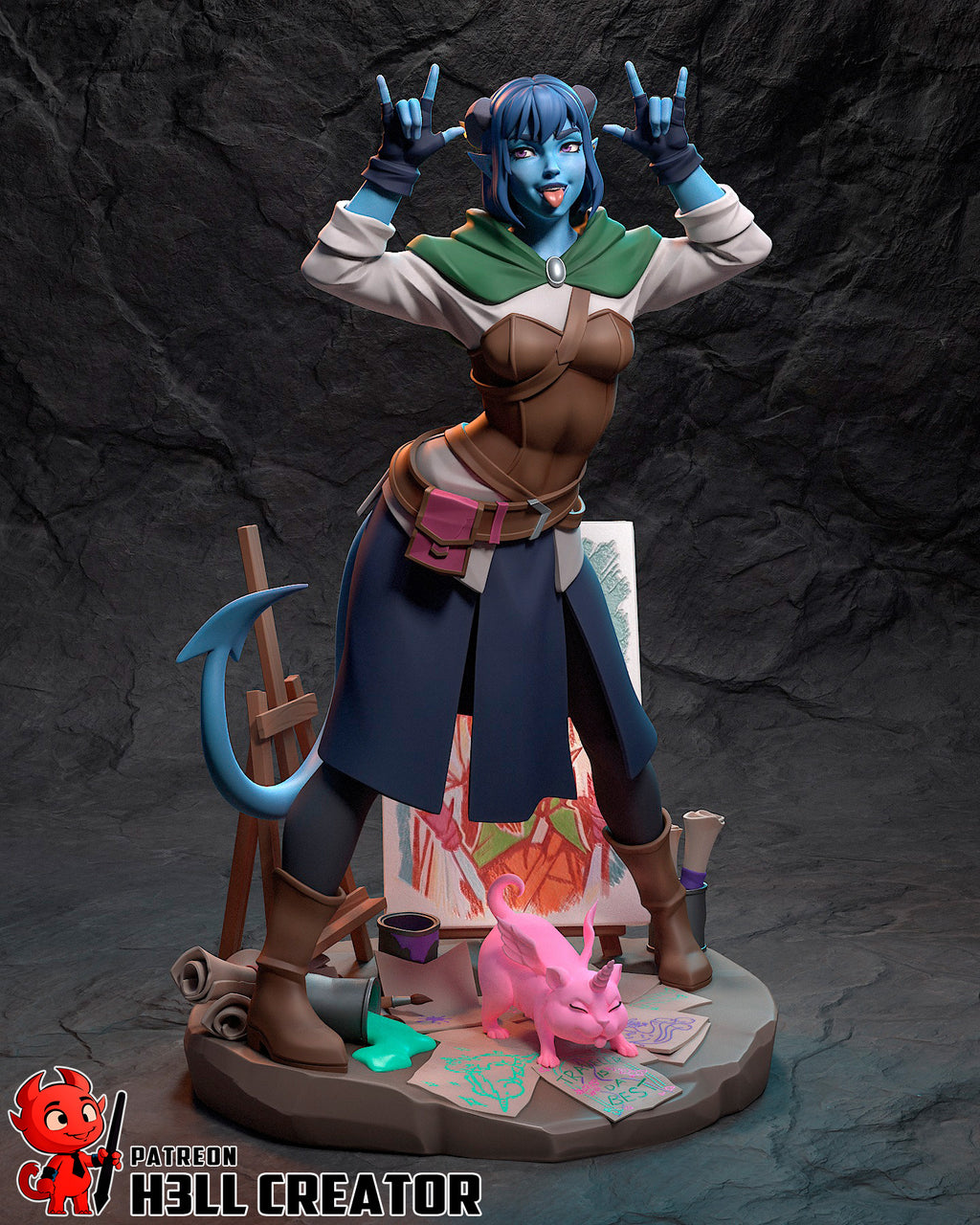 Azure Chaos Muse | 1/10 Unpainted Resin Kit Model
