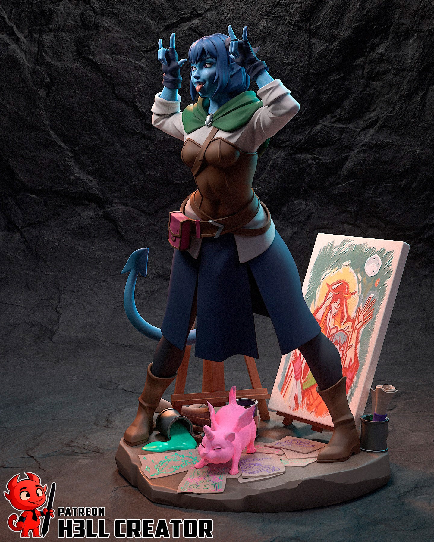 Azure Chaos Muse | 1/10 Unpainted Resin Kit Model