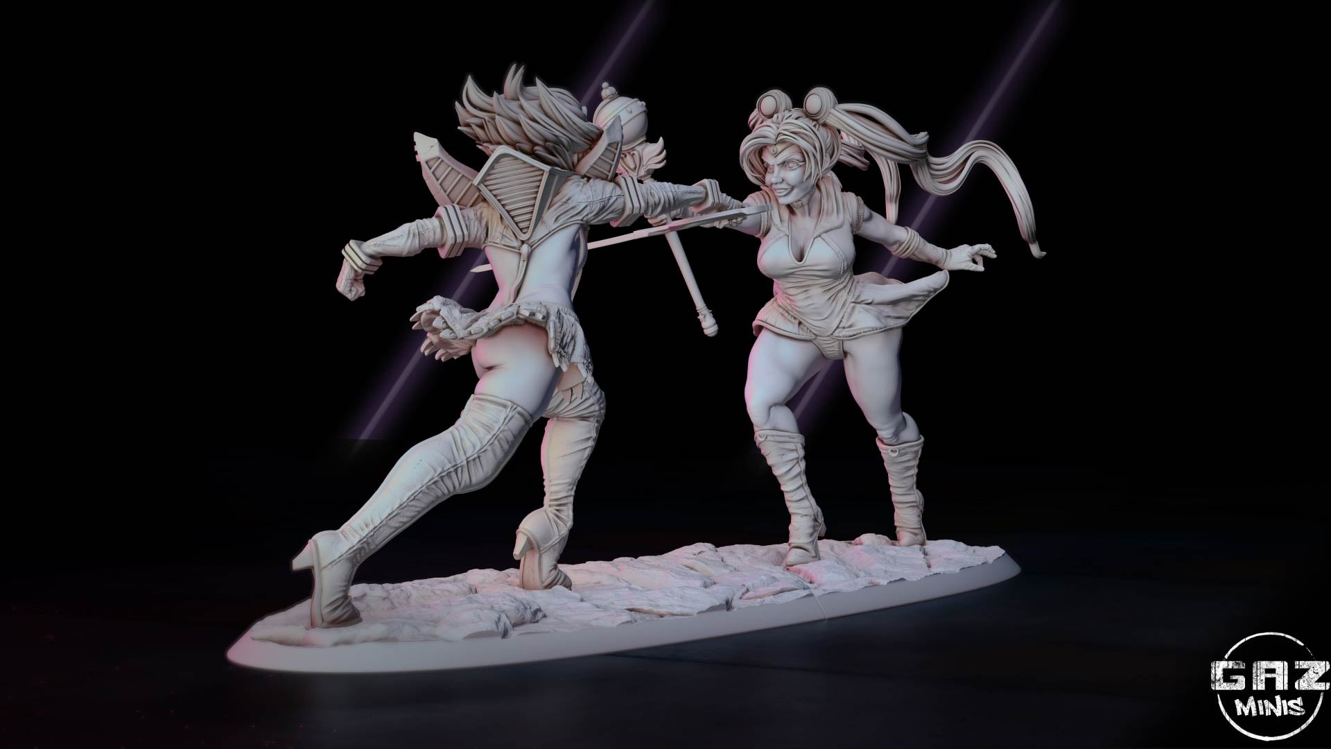 Frostblade Sisters | 32mm & 75mm Unpainted Resin Kit Model