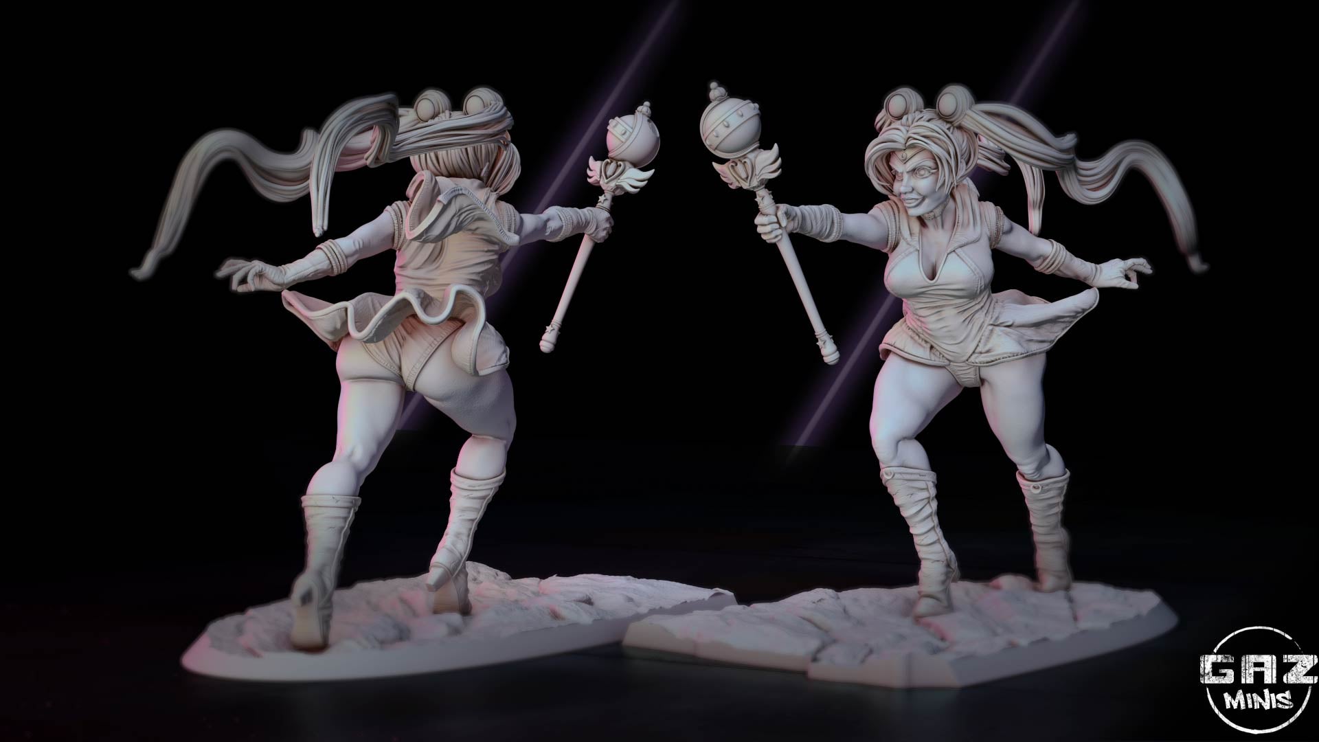 Frostblade Sisters | 32mm & 75mm Unpainted Resin Kit Model