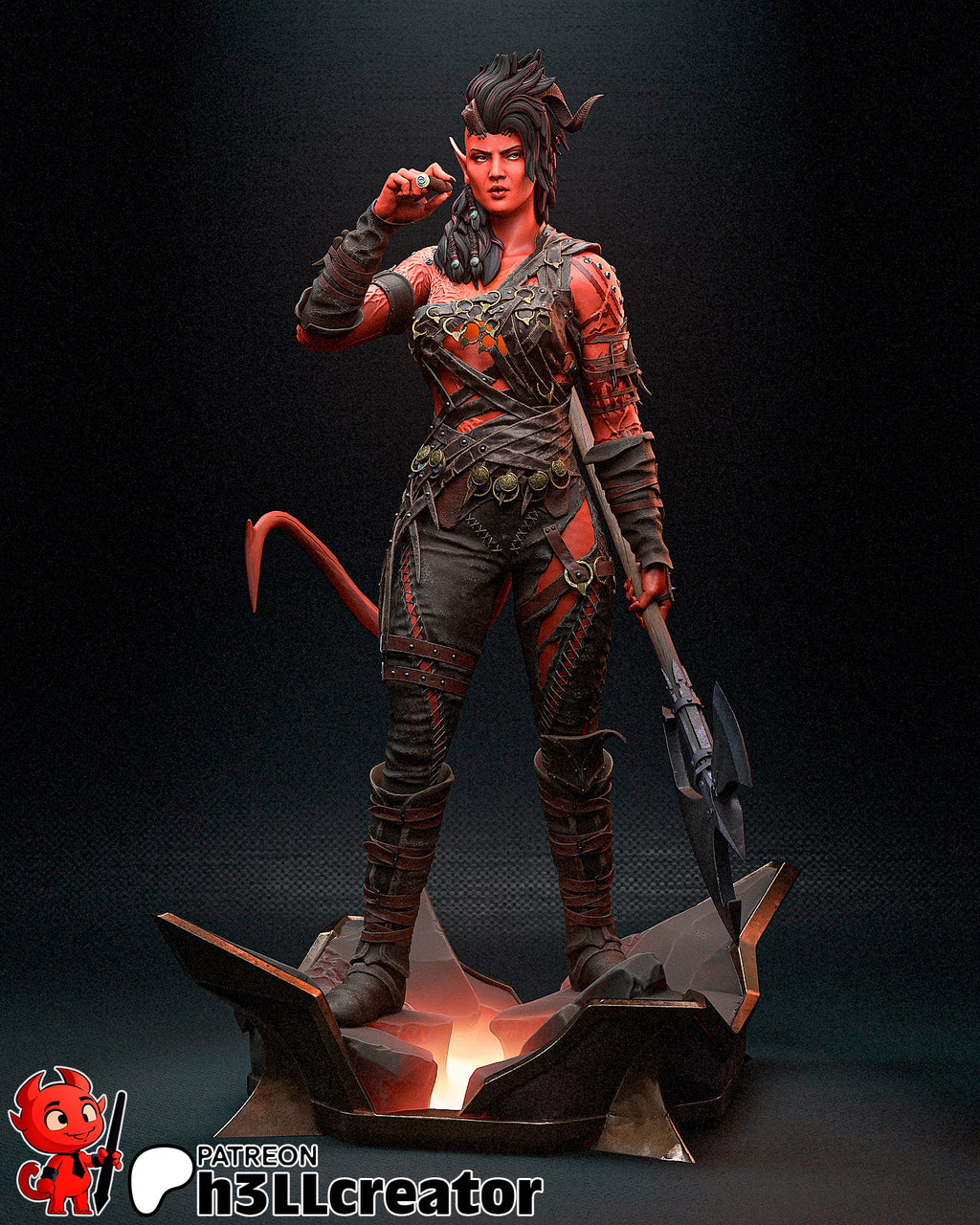Crimson Horned Axe Warden | 1/12 Unpainted Resin Kit Model