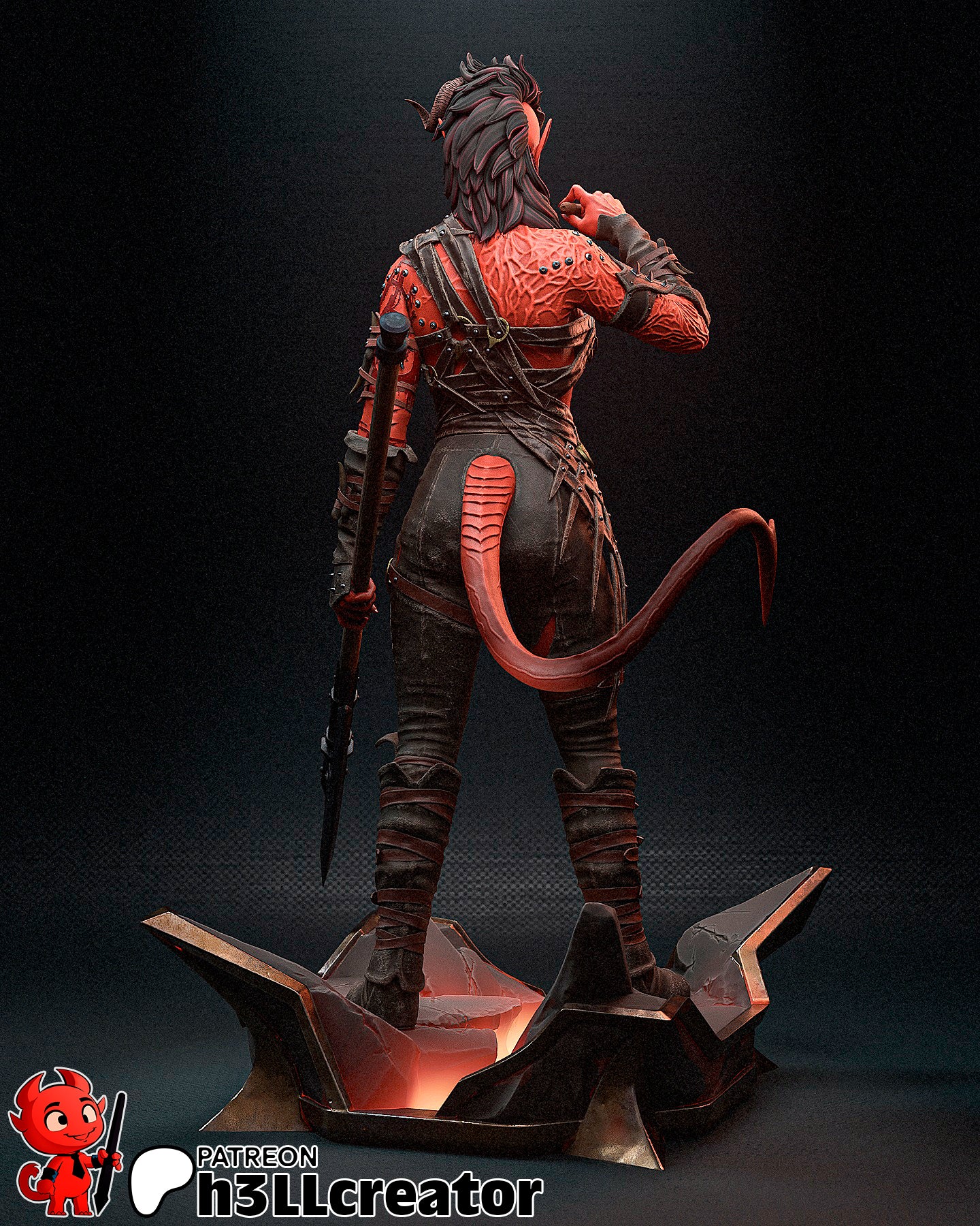 Crimson Horned Axe Warden | 1/12 Unpainted Resin Kit Model