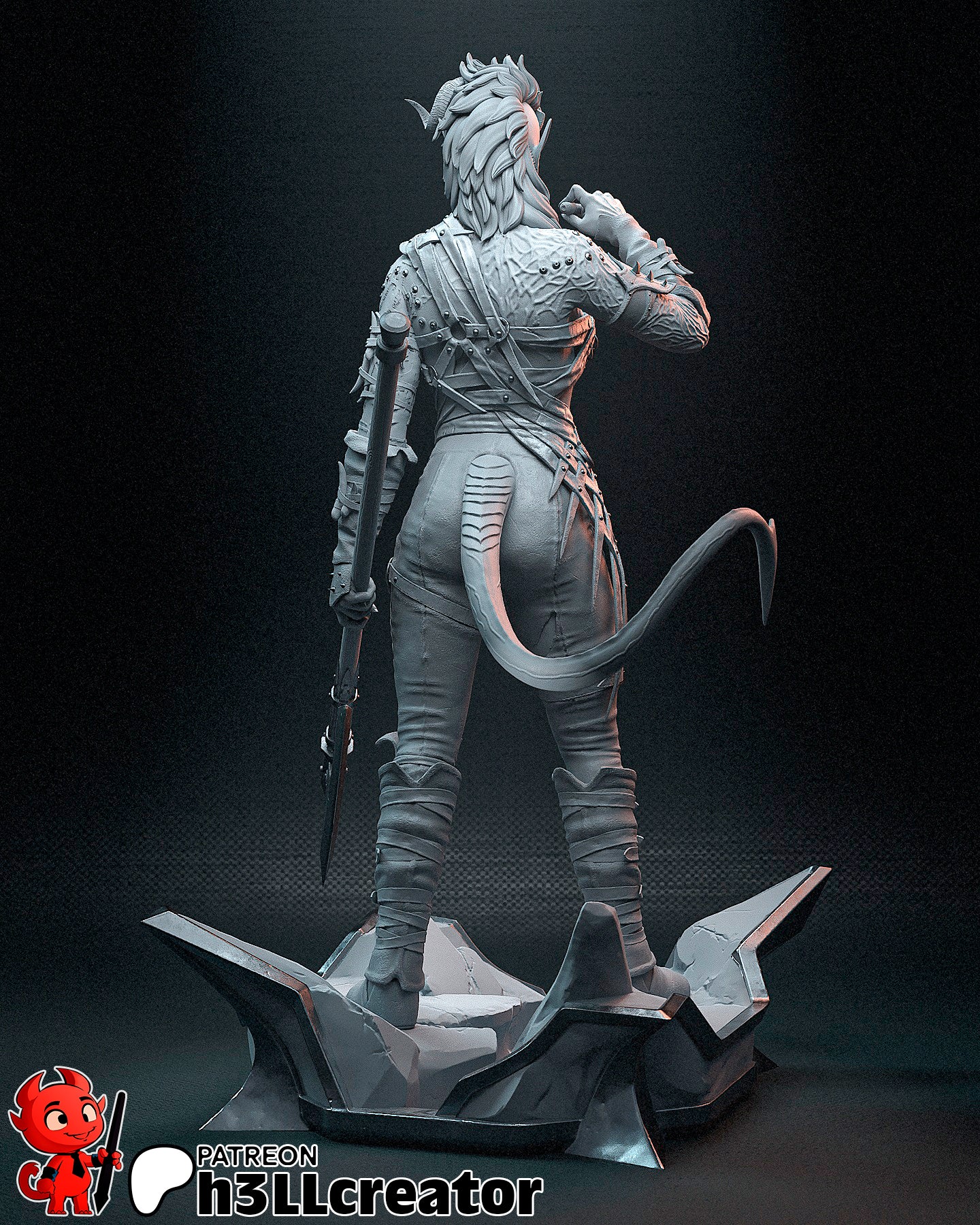 Crimson Horned Axe Warden | 1/12 Unpainted Resin Kit Model