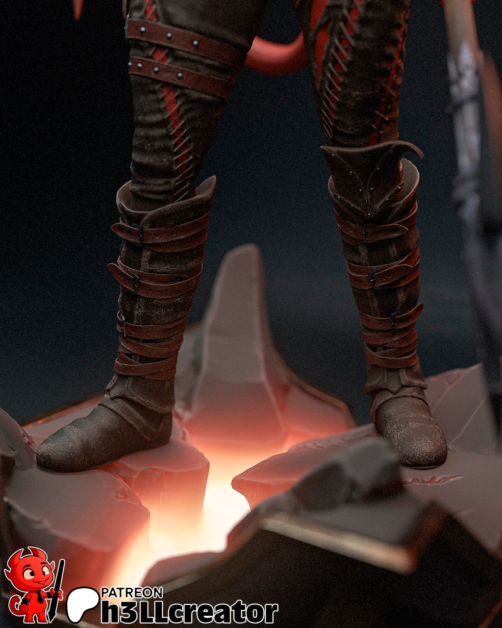 Crimson Horned Axe Warden | 1/12 Unpainted Resin Kit Model