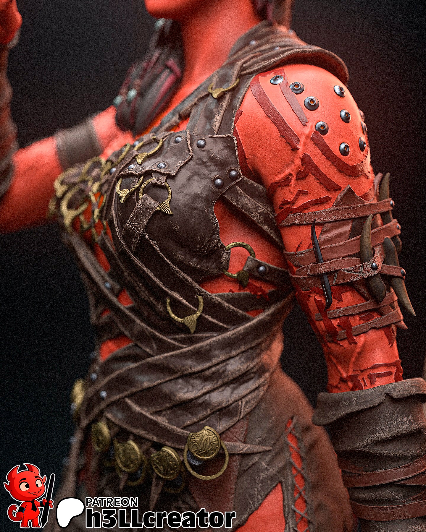 Crimson Horned Axe Warden | 1/12 Unpainted Resin Kit Model