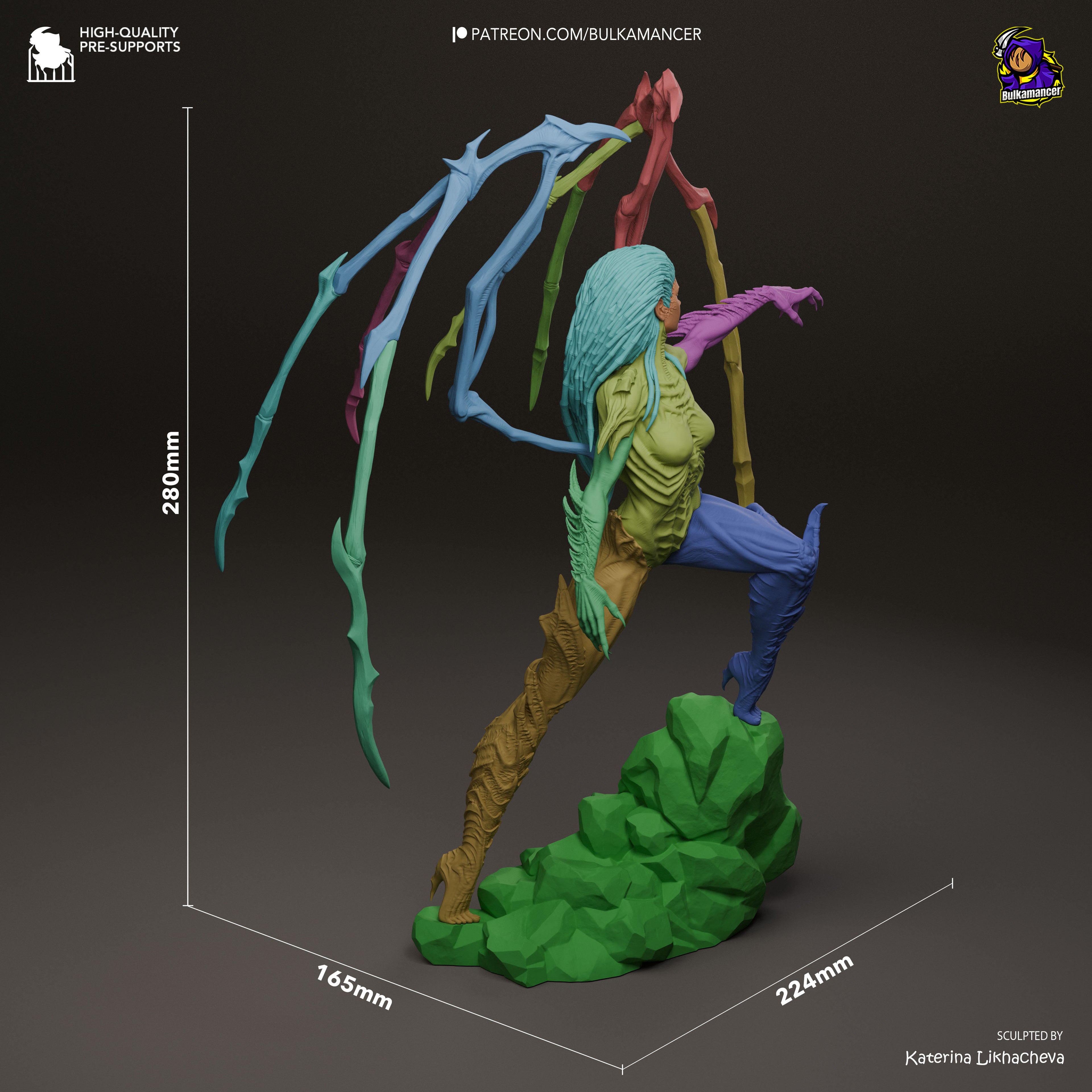 Abyssal Bonewing Queen | 1/8 Unpainted Resin Kit Model