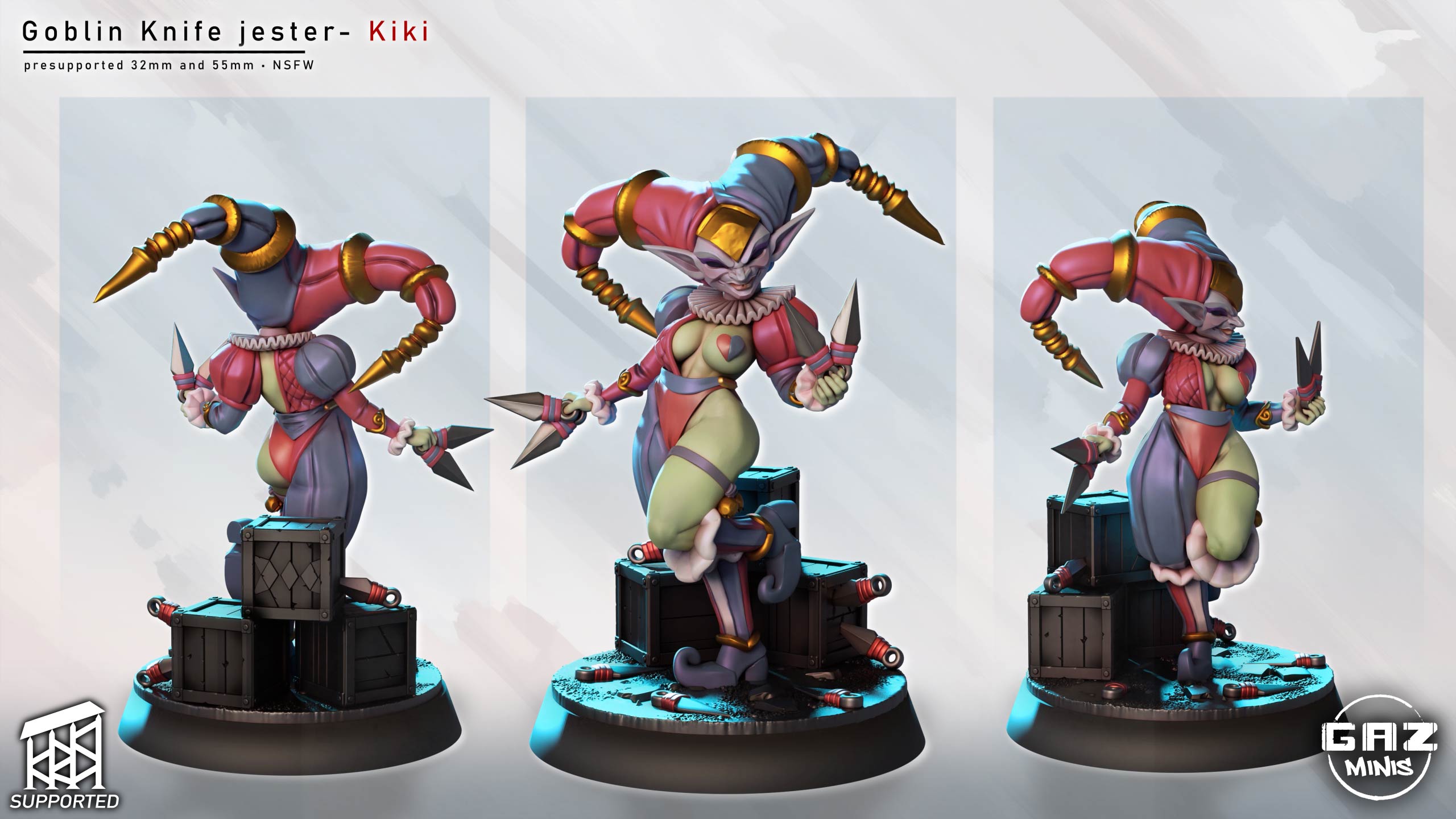 Fey Trickster Harlequin | 32mm & 55mm Unpainted Resin Kit Model