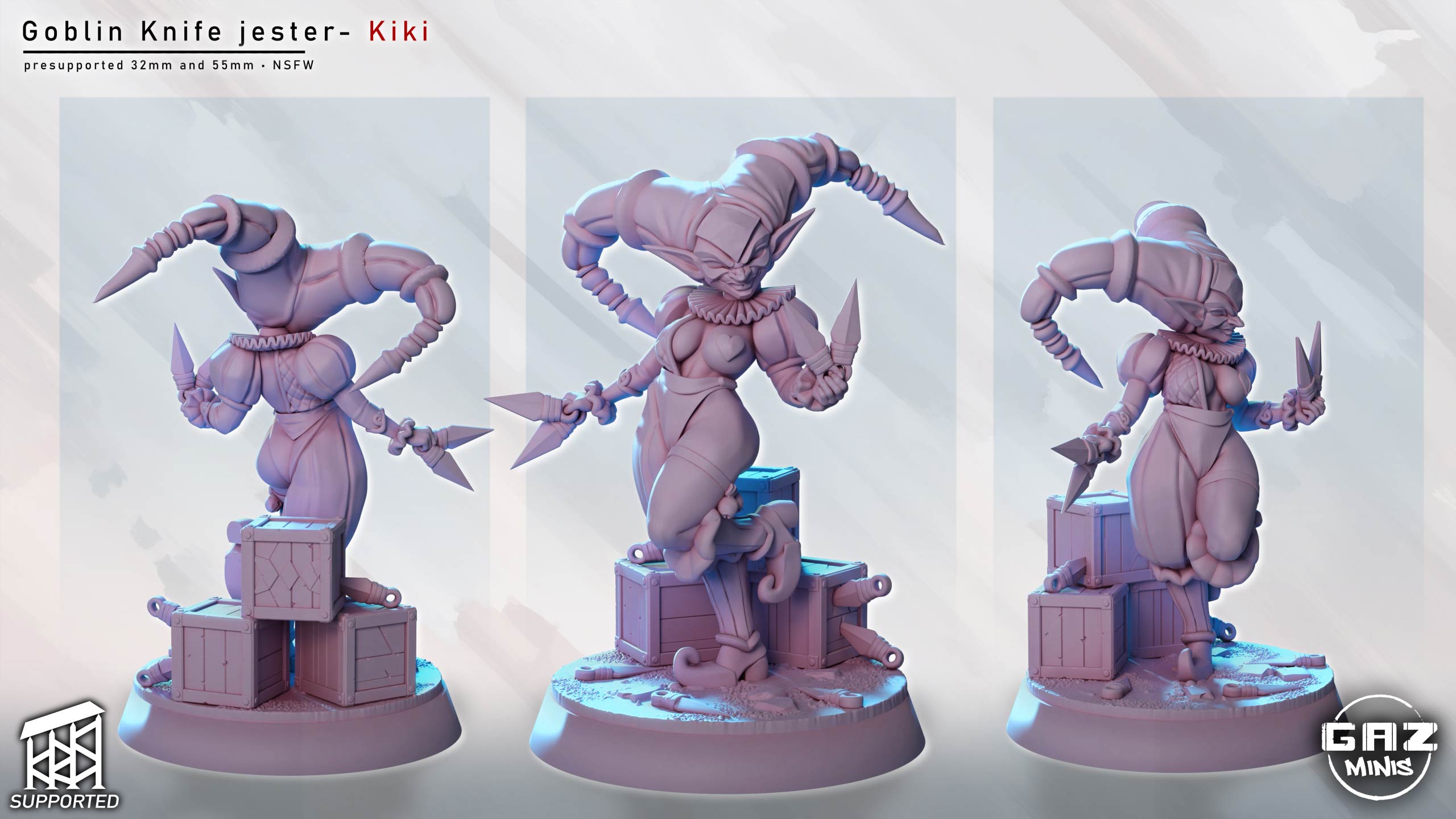 Fey Trickster Harlequin | 32mm & 55mm Unpainted Resin Kit Model