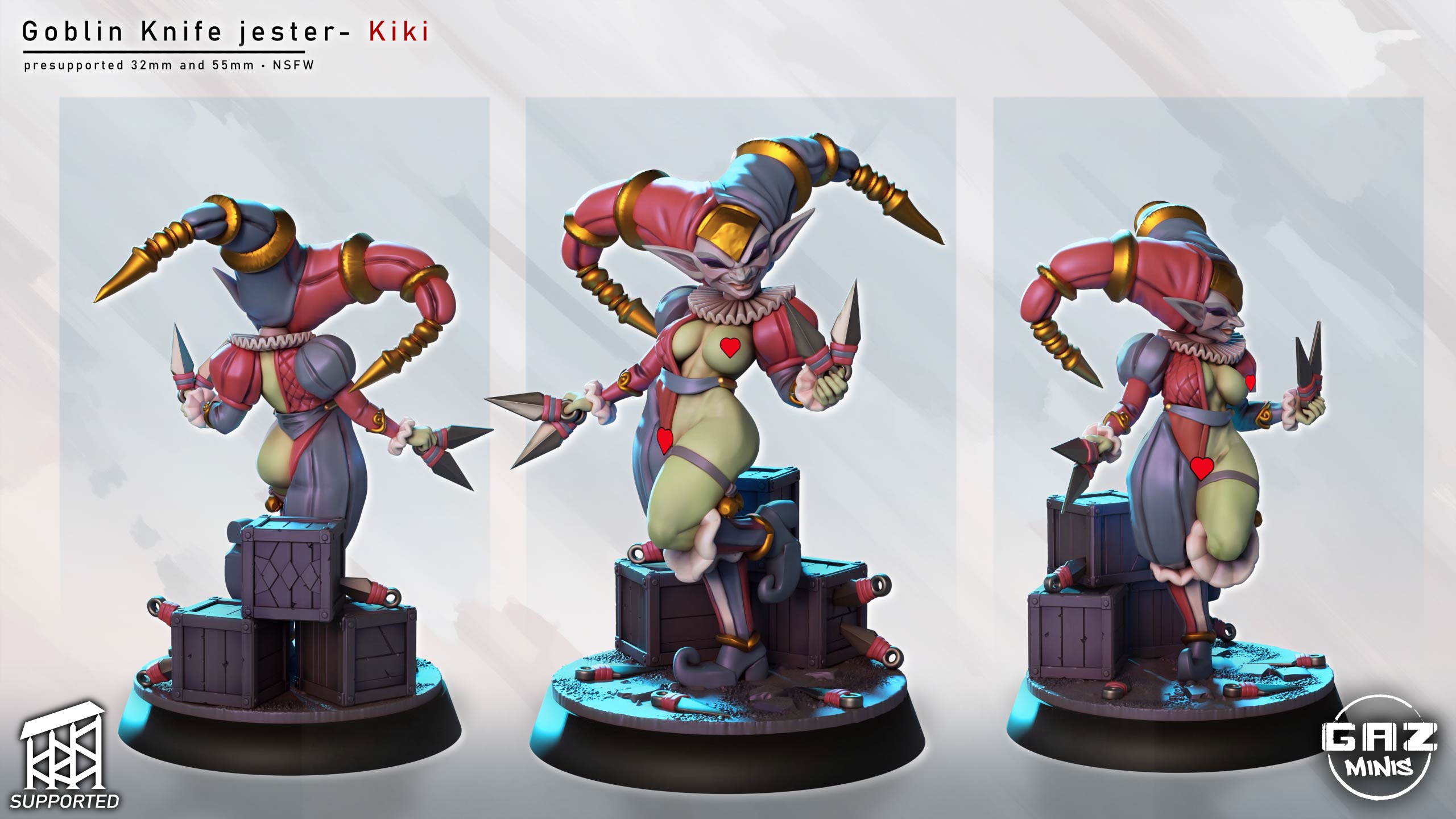 Fey Trickster Harlequin | 32mm & 55mm Unpainted Resin Kit Model