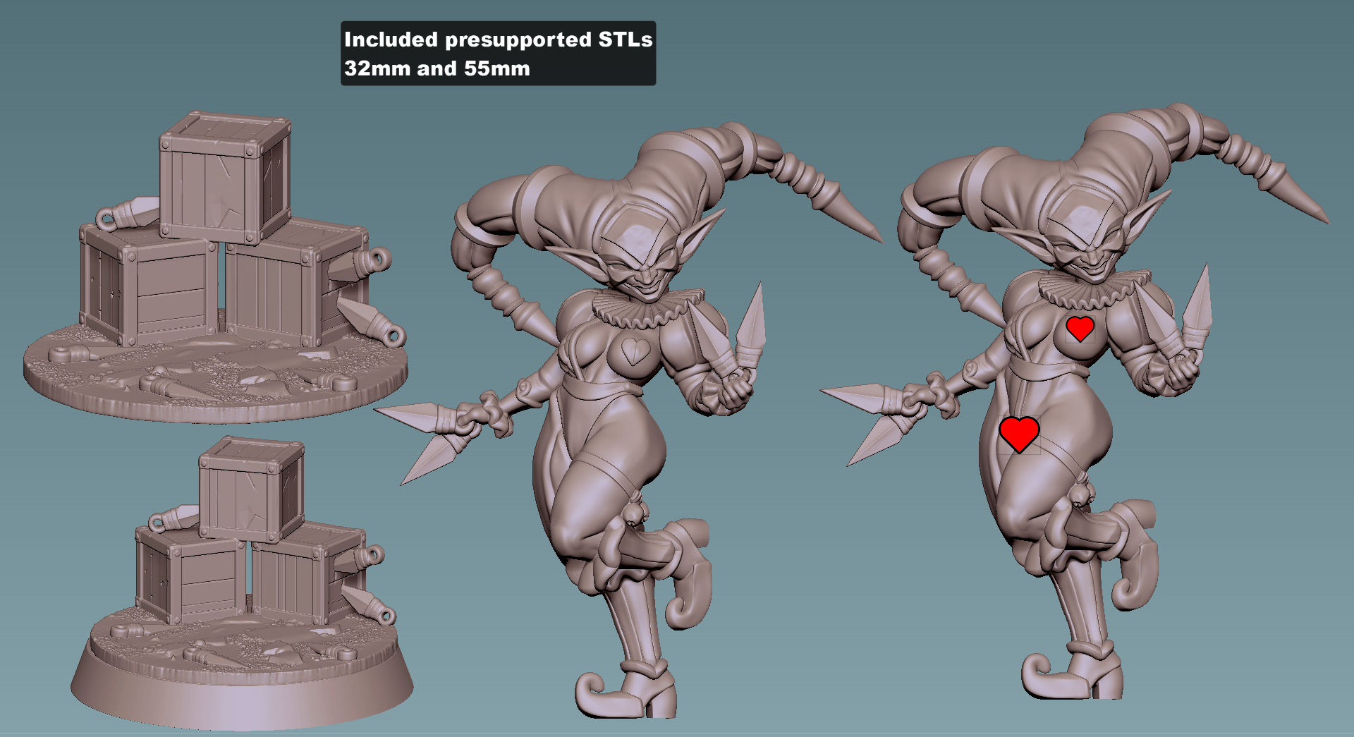 Fey Trickster Harlequin | 32mm & 55mm Unpainted Resin Kit Model