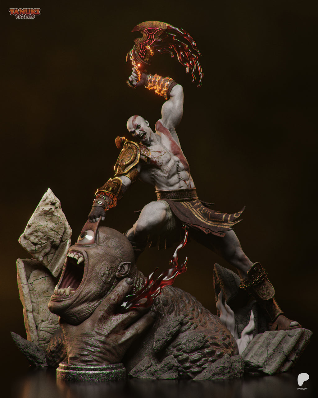 Ragebound Axe Slayer | 1/7 Unpainted Resin Kit Model