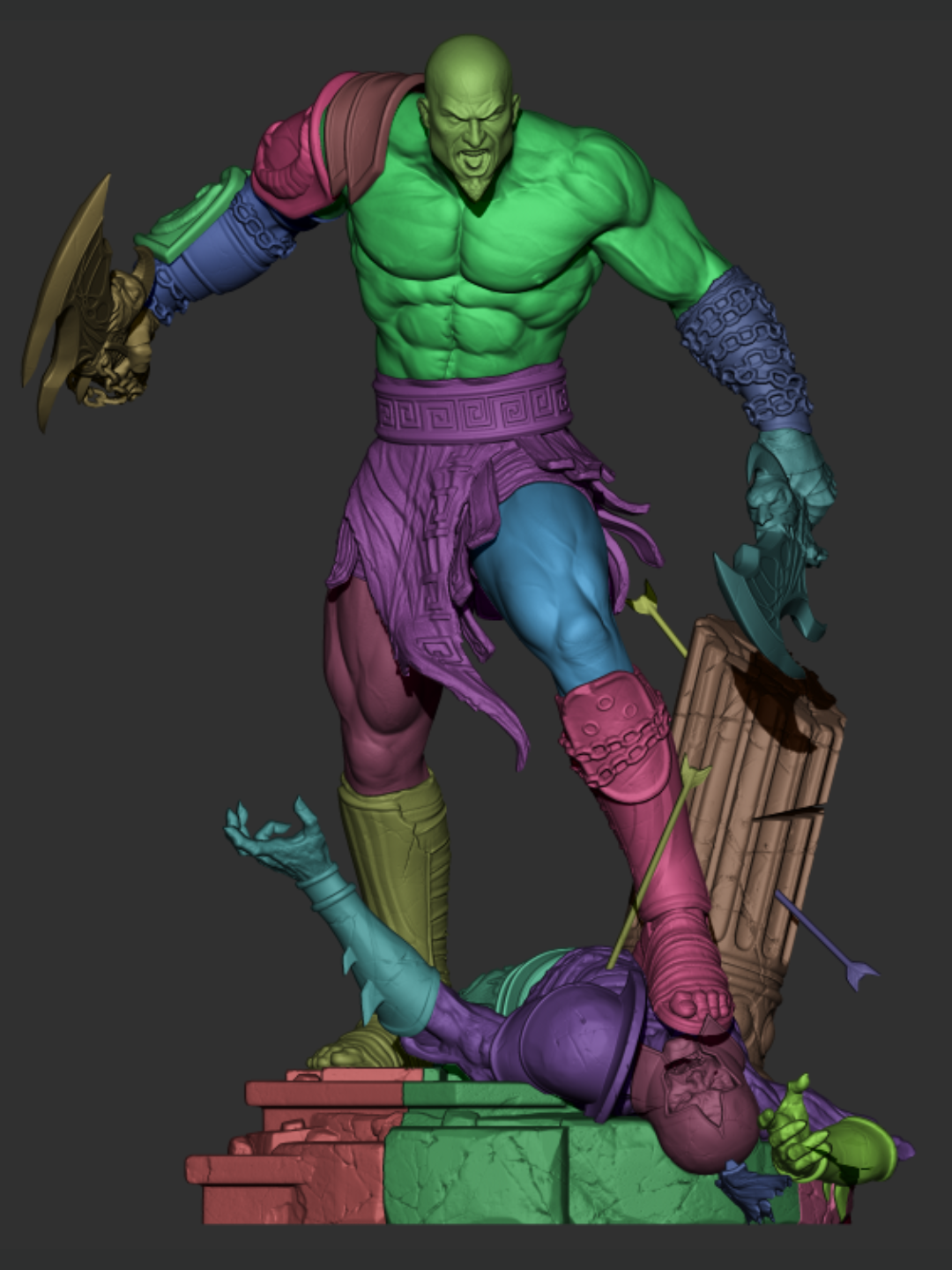 Crimson Fury Berserker | 1/6 Unpainted Resin Kit Model