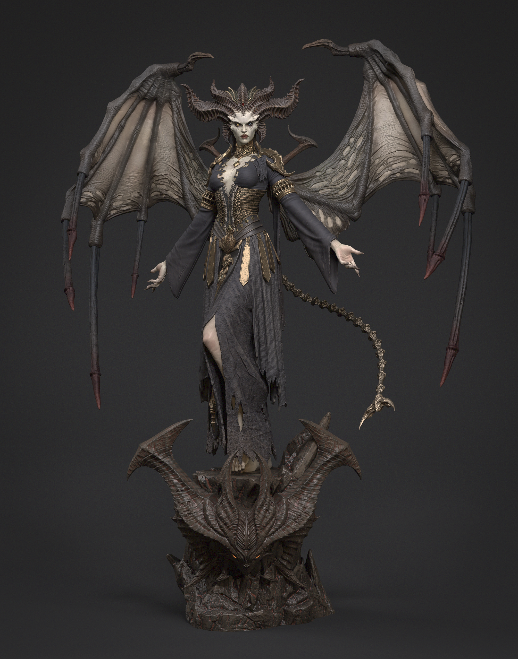 Infernal Horned Sovereign | 1/6 Unpainted Resin Kit Model