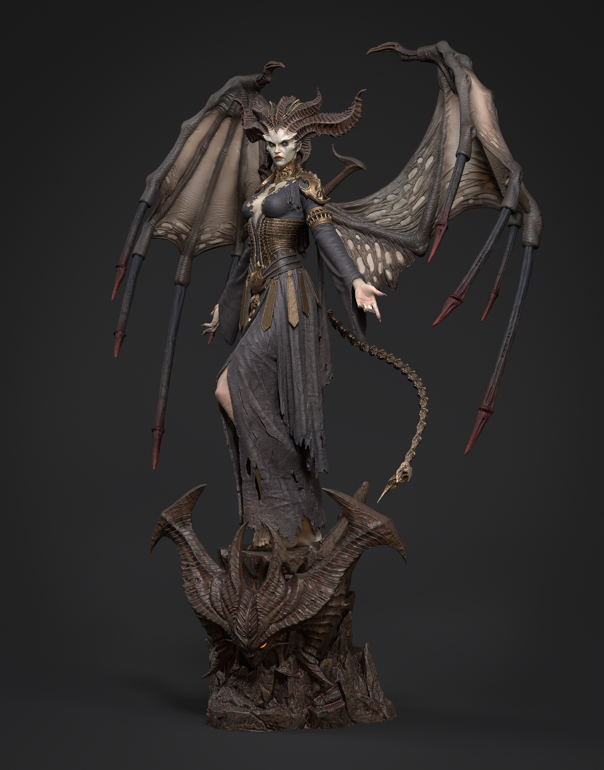 Infernal Horned Sovereign | 1/6 Unpainted Resin Kit Model