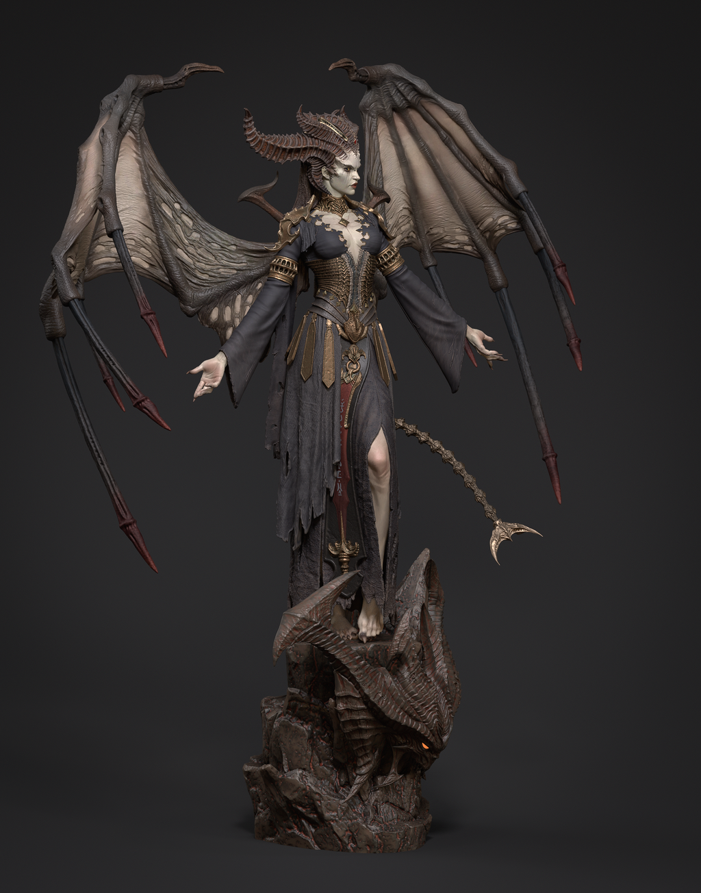 Infernal Horned Sovereign | 1/6 Unpainted Resin Kit Model