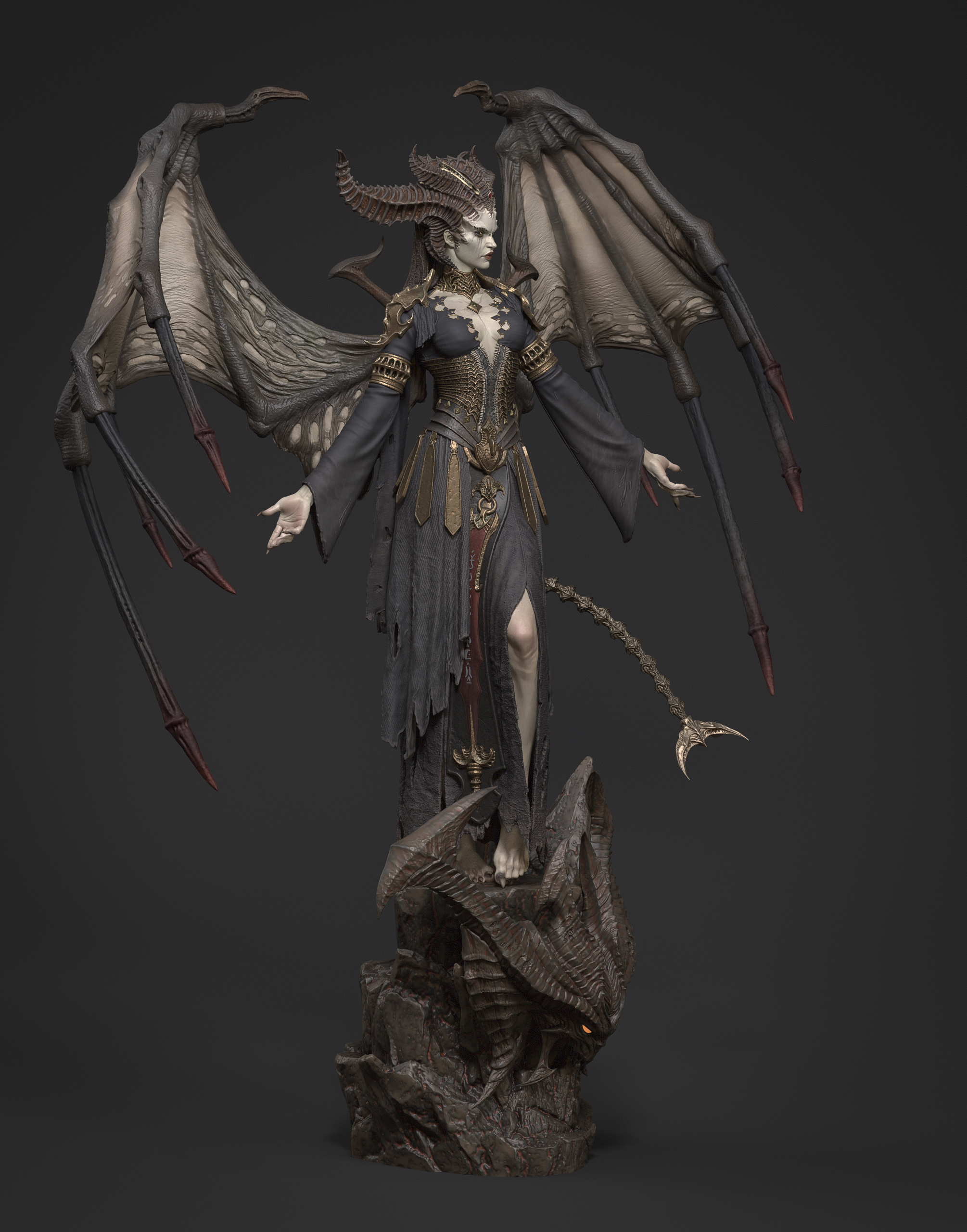 Infernal Horned Sovereign | 1/6 Unpainted Resin Kit Model
