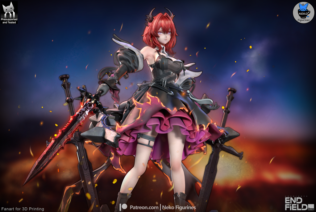 Crimson Inferno Slayer | 1/7 Unpainted Resin Kit Model