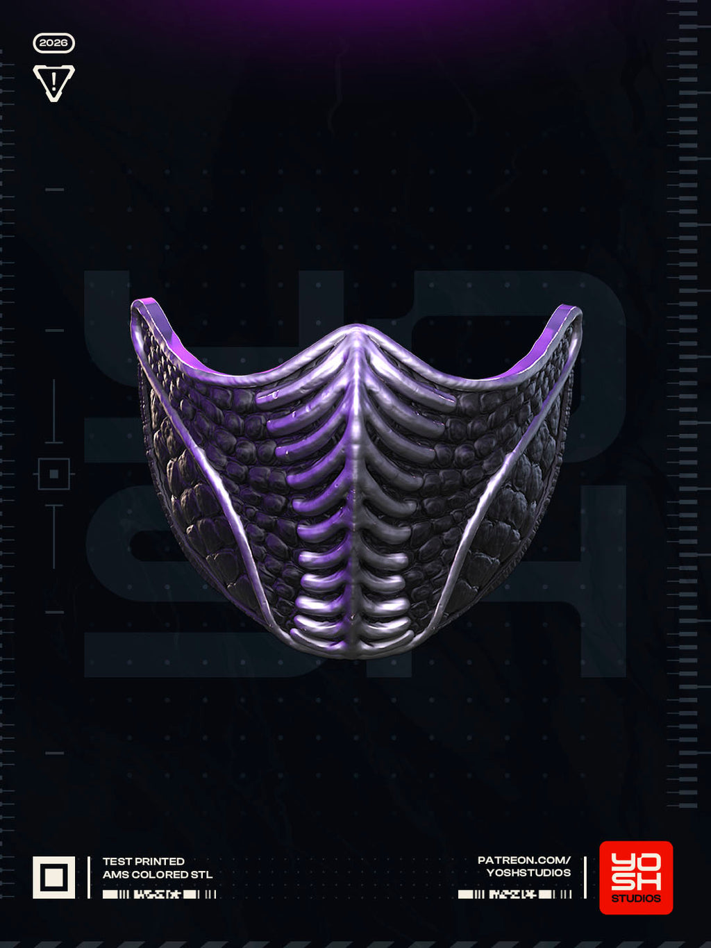 Shadow Veil Mask | Made To Fit Full Color FDM Model