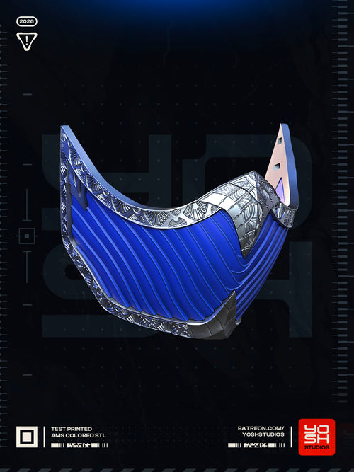 Azure Fan Veil Mask | Made To Fit Full Color FDM Model