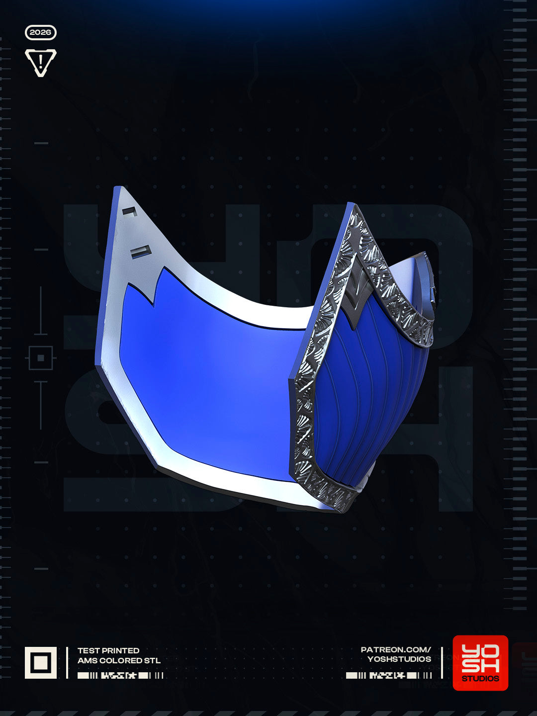 Azure Fan Veil Mask | Made To Fit Full Color FDM Model