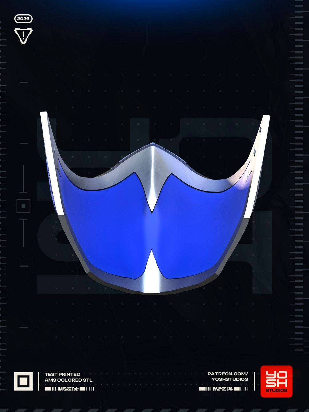 Azure Fan Veil Mask | Made To Fit Full Color FDM Model