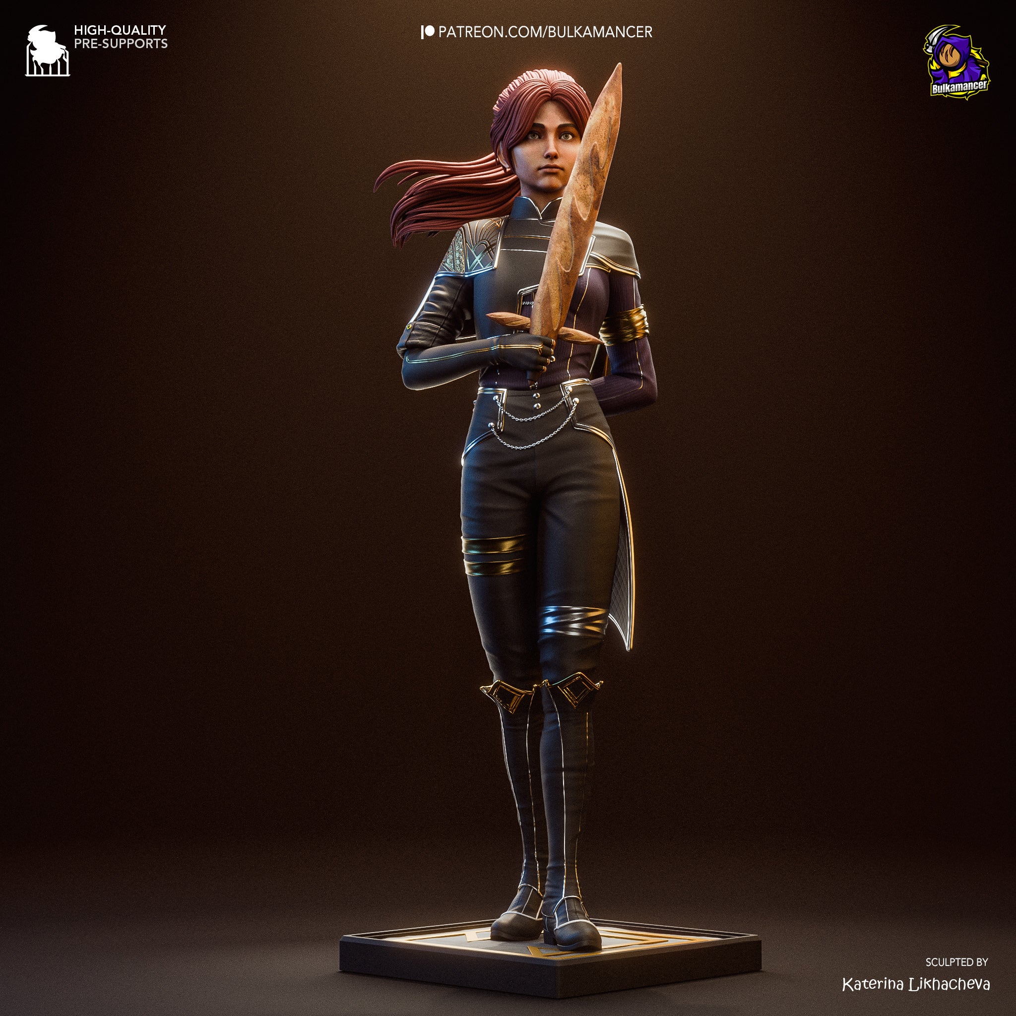 Crimson Oath Knightess | 1/8 Unpainted Resin Kit Model