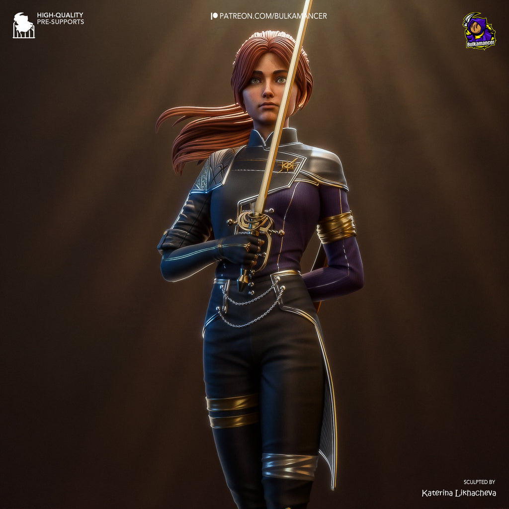 Crimson Oath Knightess | 1/8 Unpainted Resin Kit Model