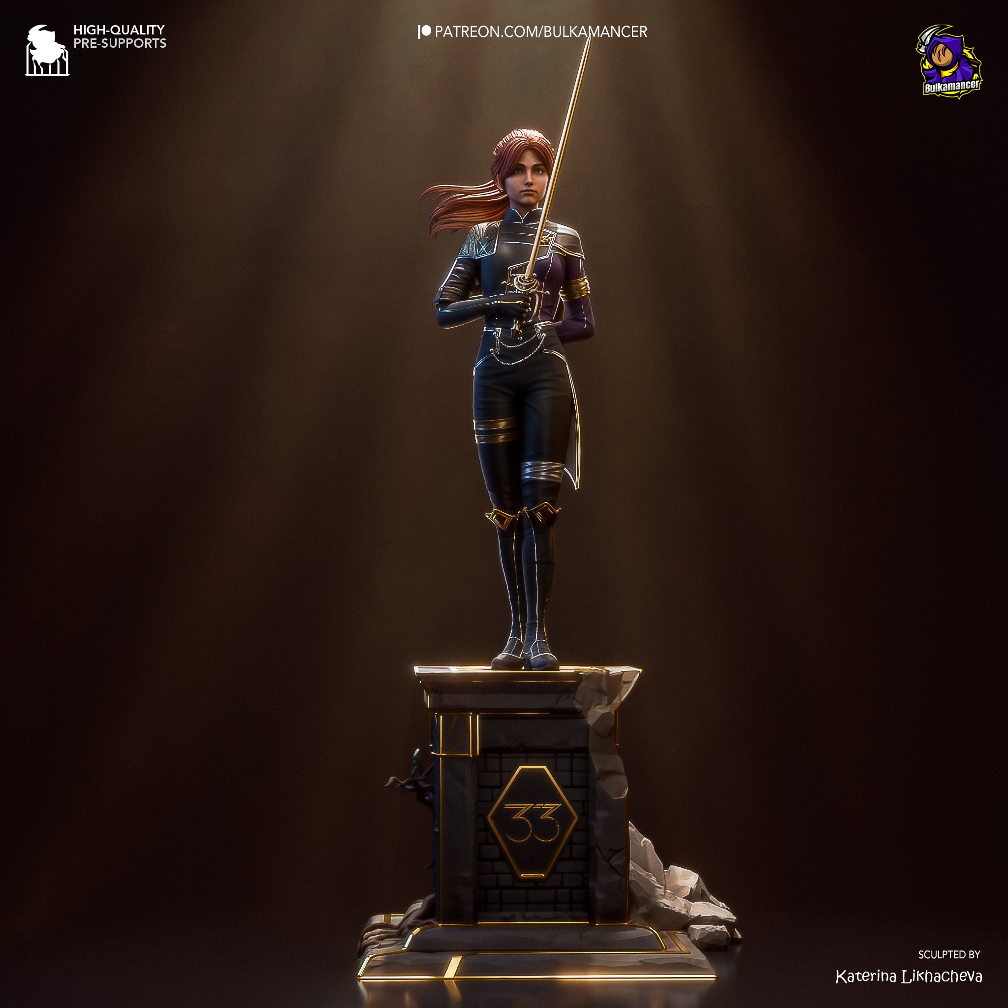 Crimson Oath Knightess | 1/8 Unpainted Resin Kit Model