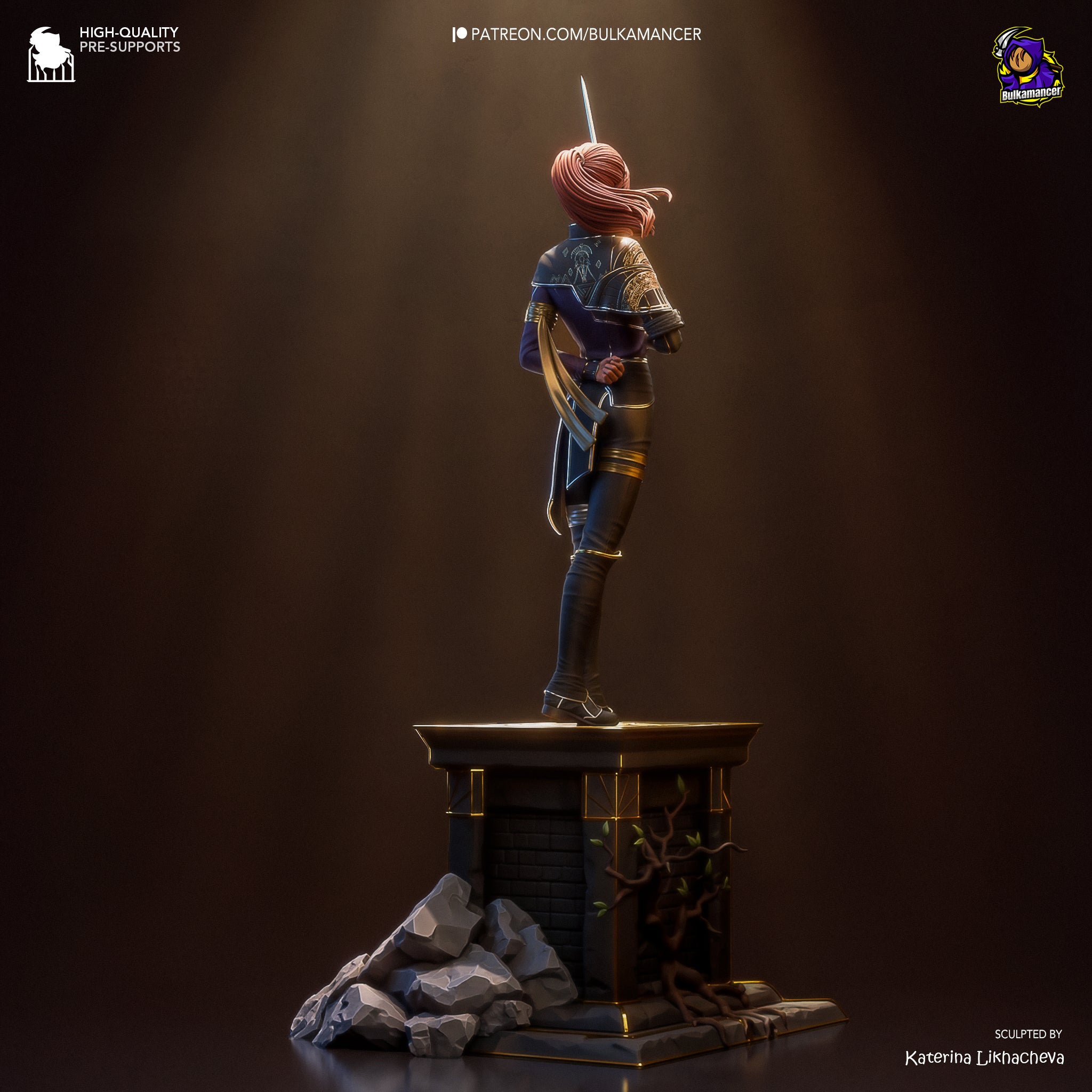 Crimson Oath Knightess | 1/8 Unpainted Resin Kit Model