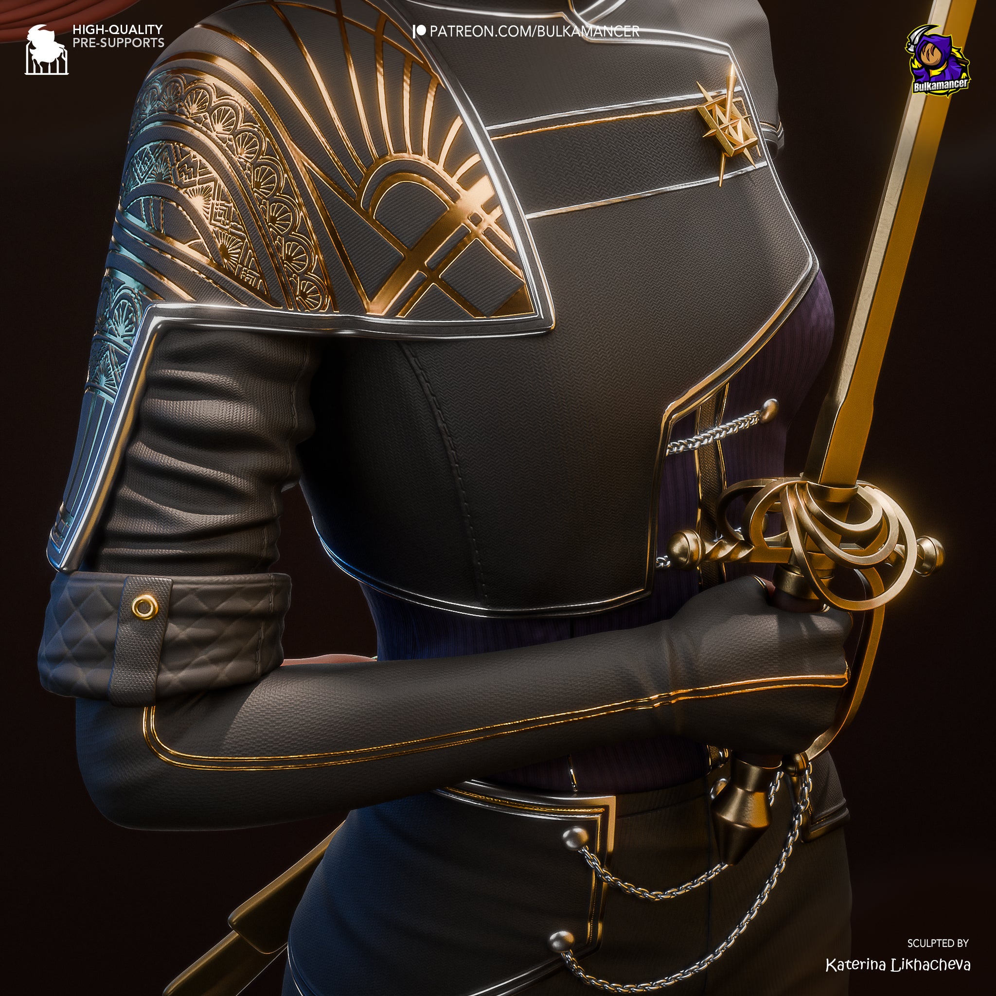 Crimson Oath Knightess | 1/8 Unpainted Resin Kit Model