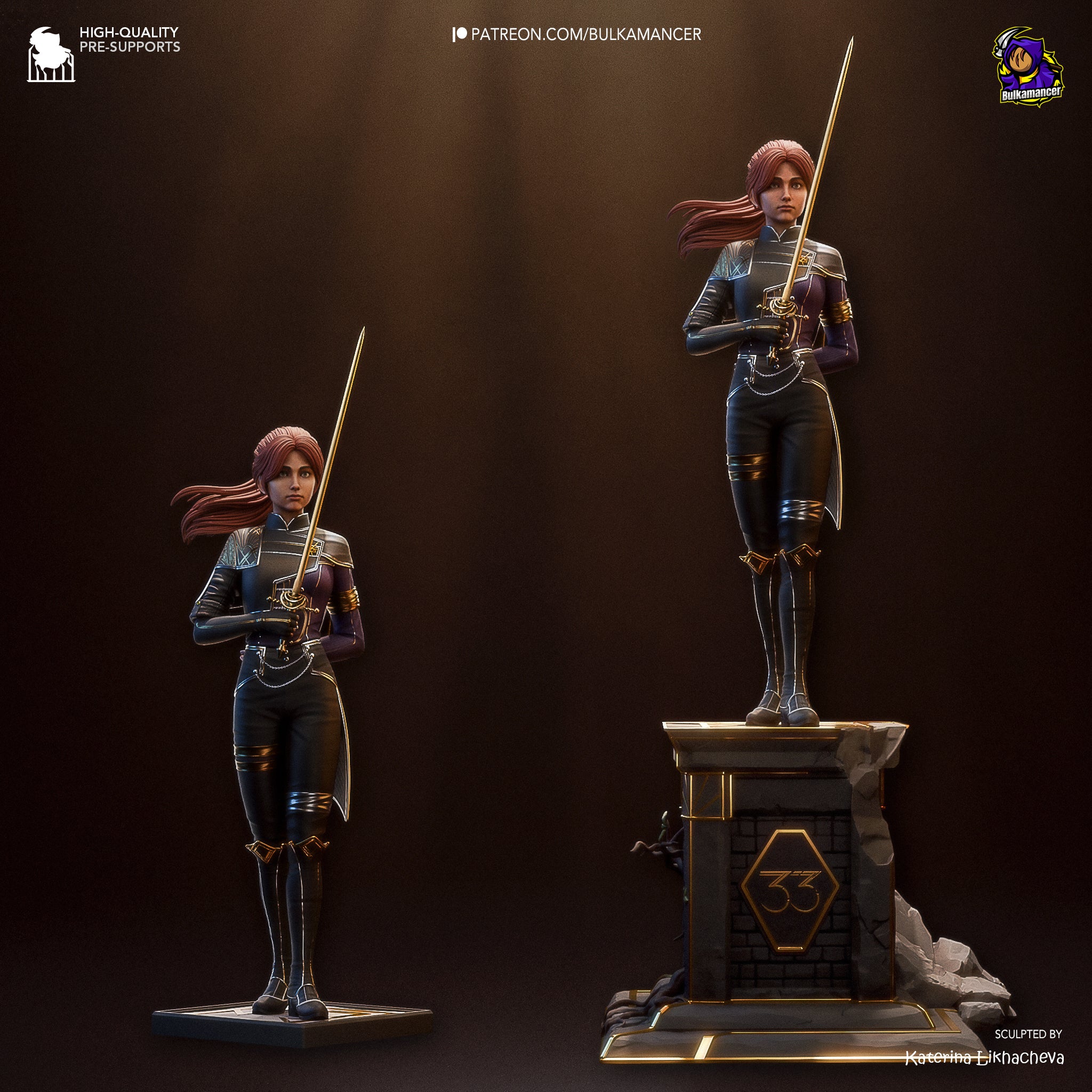 Crimson Oath Knightess | 1/8 Unpainted Resin Kit Model