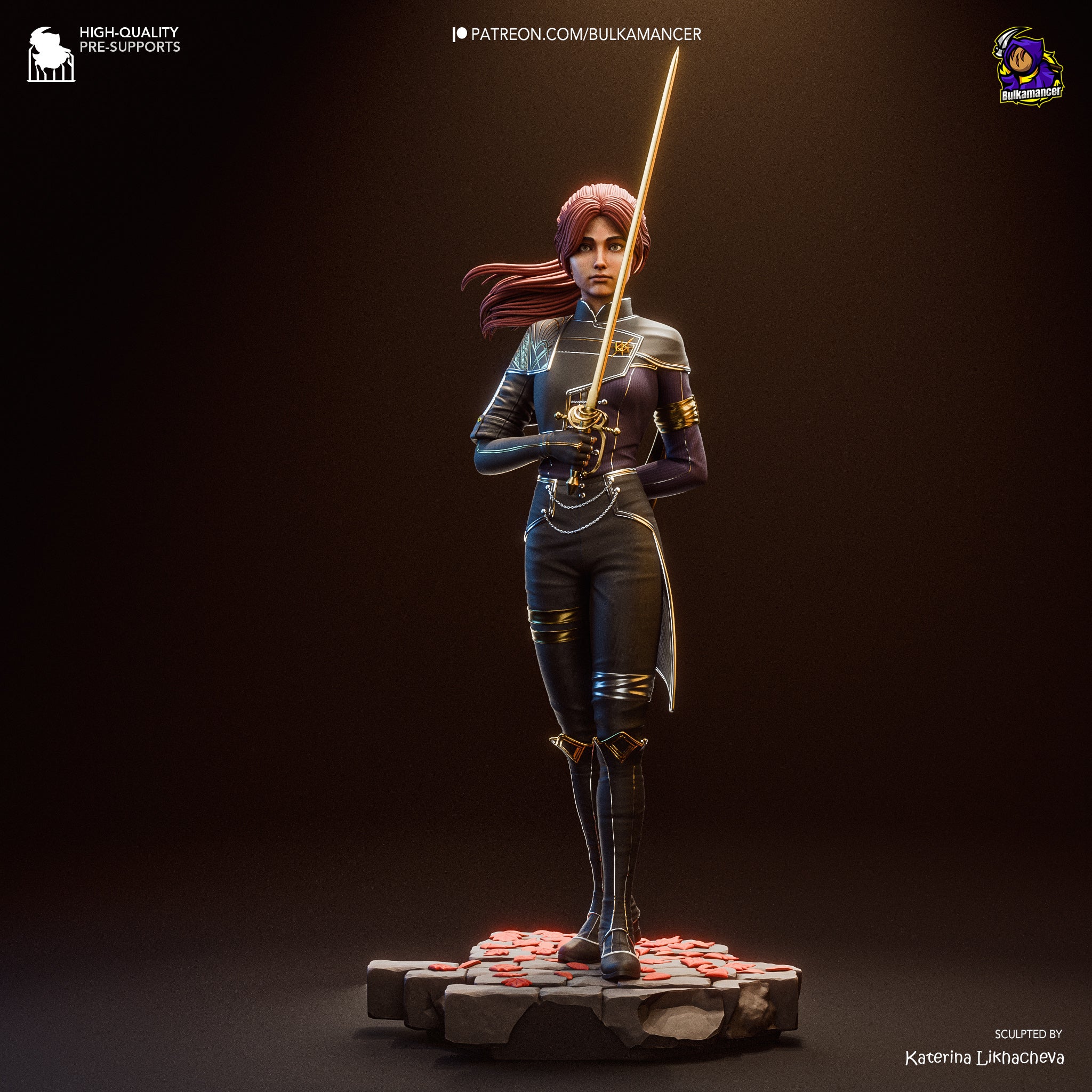 Crimson Oath Knightess | 1/8 Unpainted Resin Kit Model
