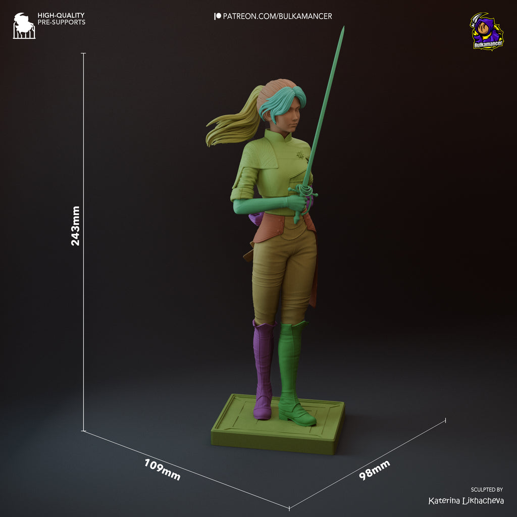 Crimson Oath Knightess | 1/8 Unpainted Resin Kit Model