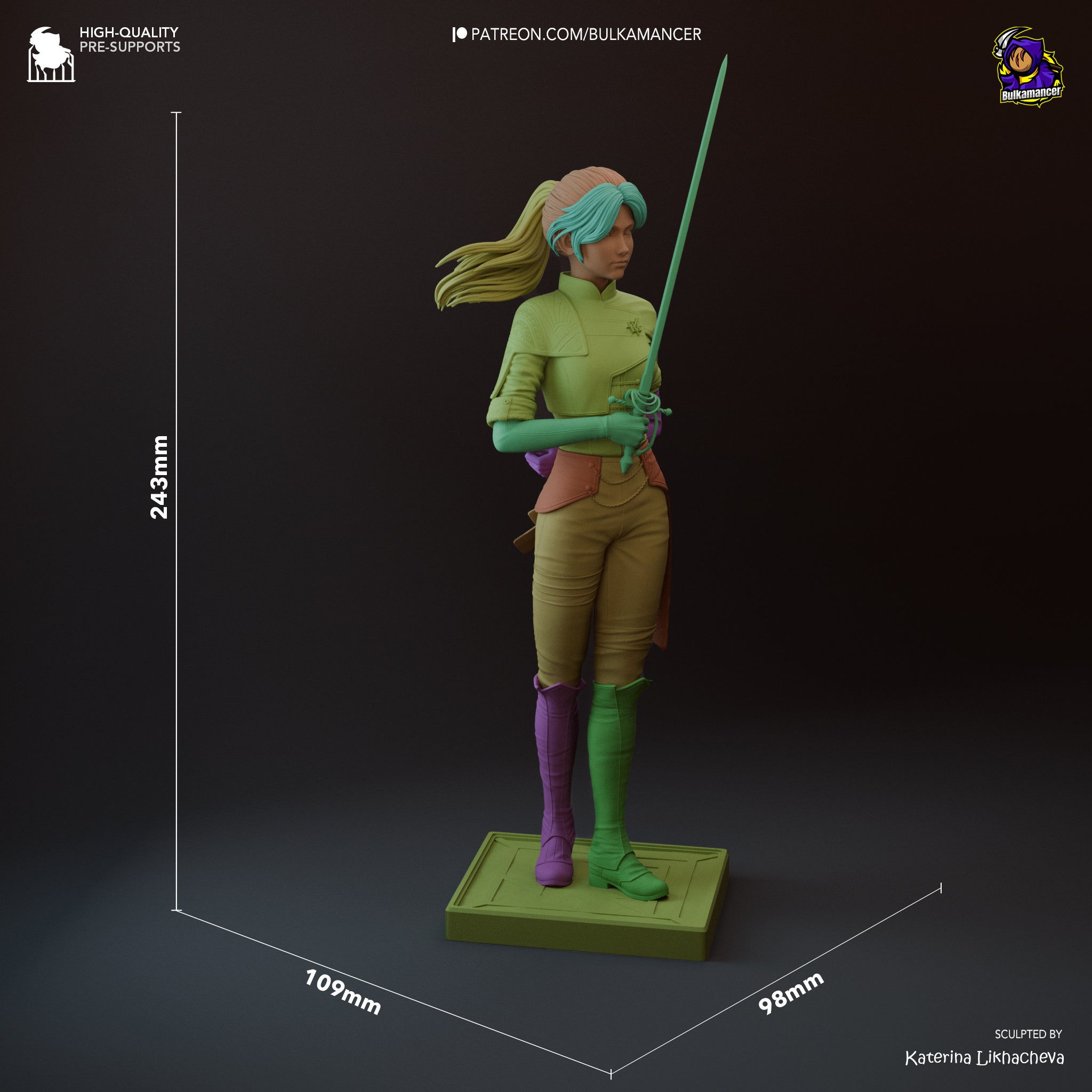 Crimson Oath Knightess | 1/8 Unpainted Resin Kit Model