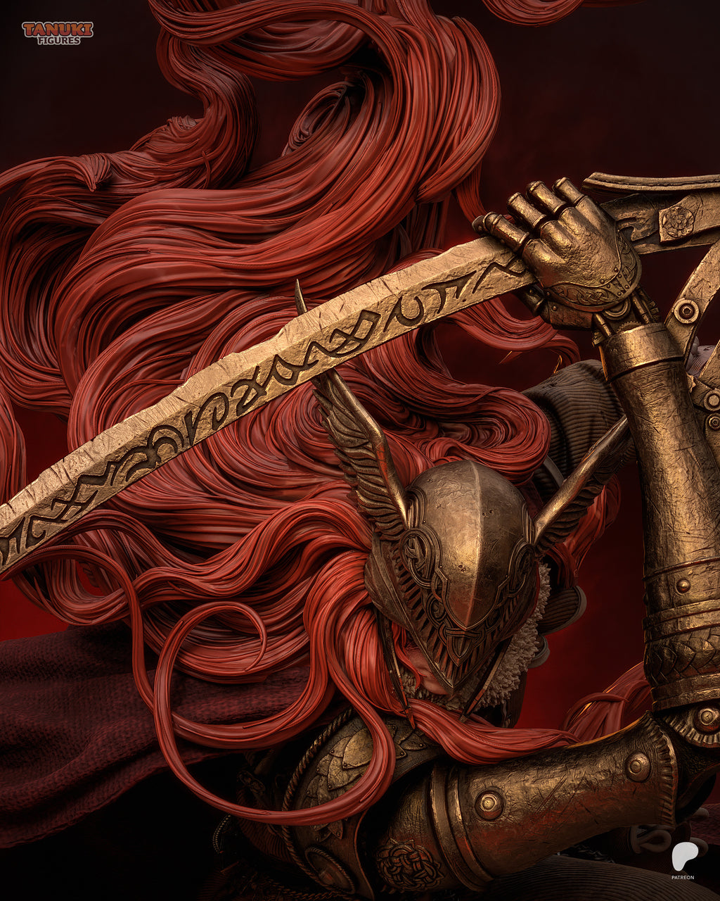 Crimson Scythe Valkyrie | 1/6 Unpainted Resin Kit Model