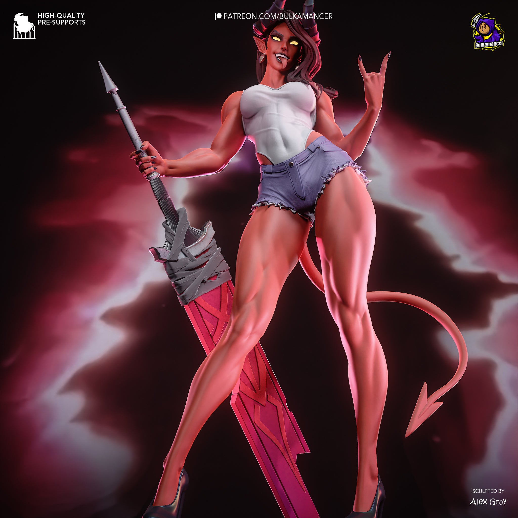 Crimson Demoness Fury | 1/8 Unpainted Resin Kit Model