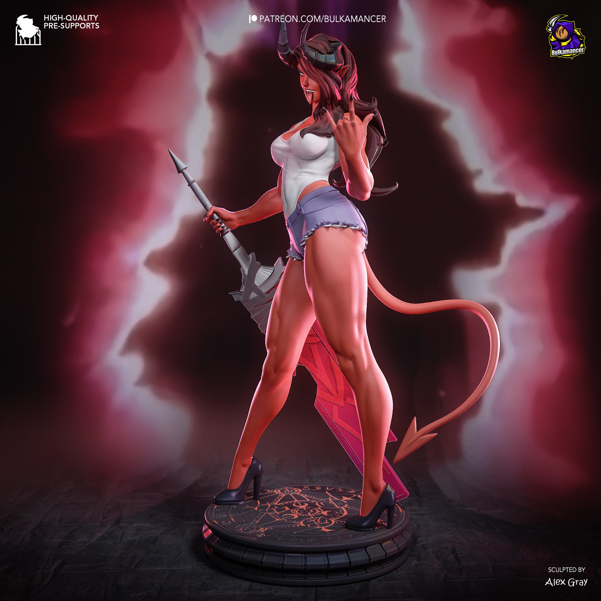Crimson Demoness Fury | 1/8 Unpainted Resin Kit Model