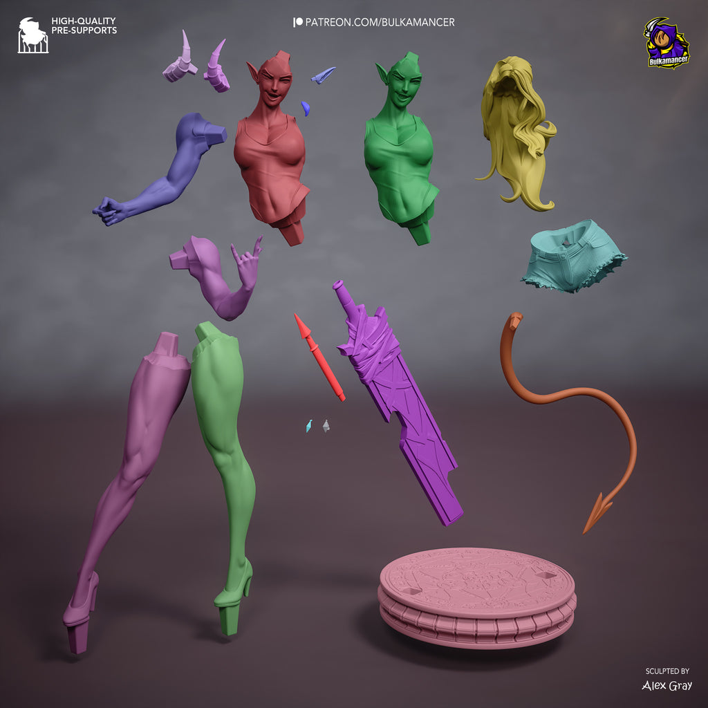 Crimson Demoness Fury | 1/8 Unpainted Resin Kit Model